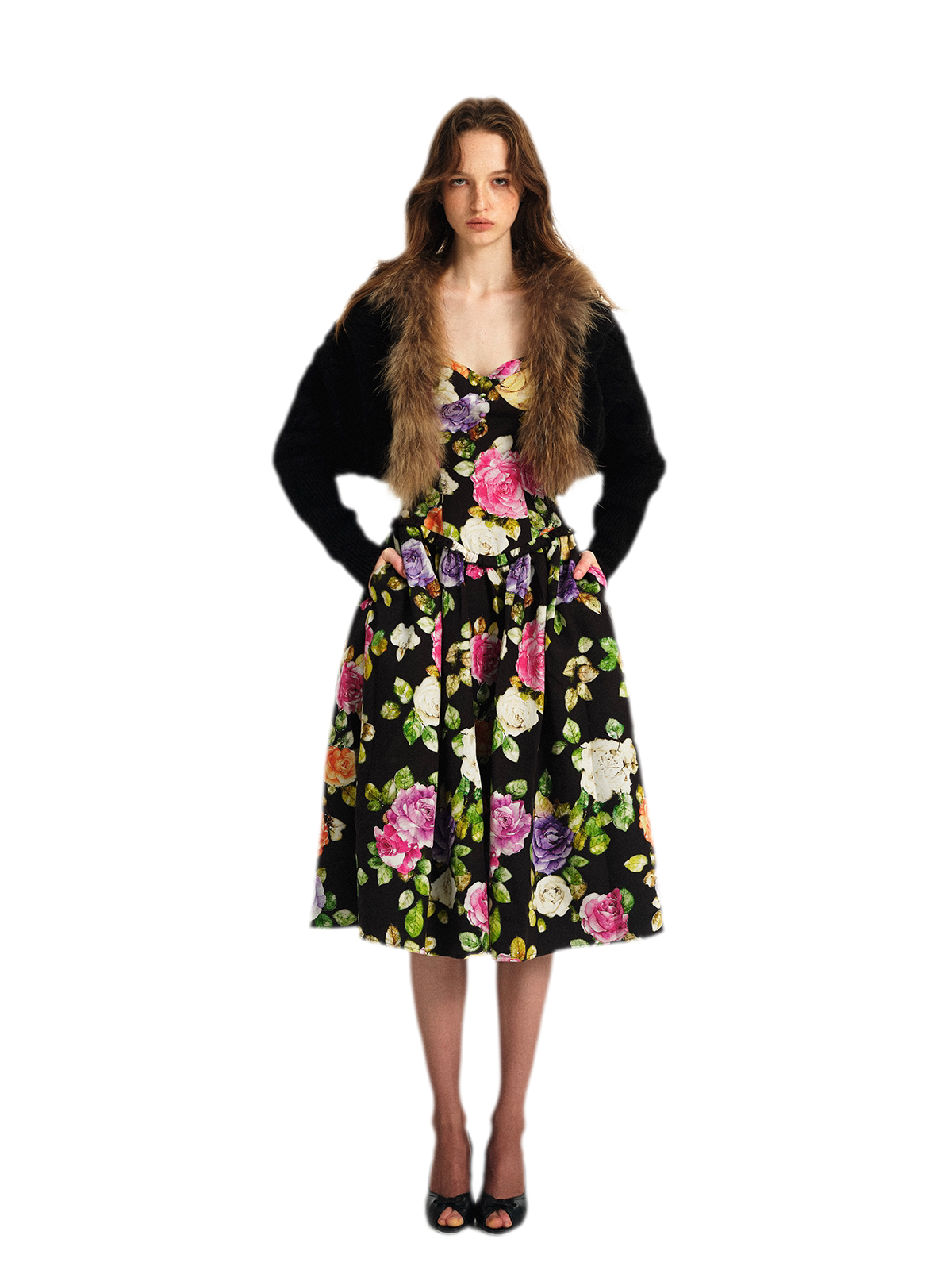 Wool Cable-Knit Jacket Dress Set 100% Wool