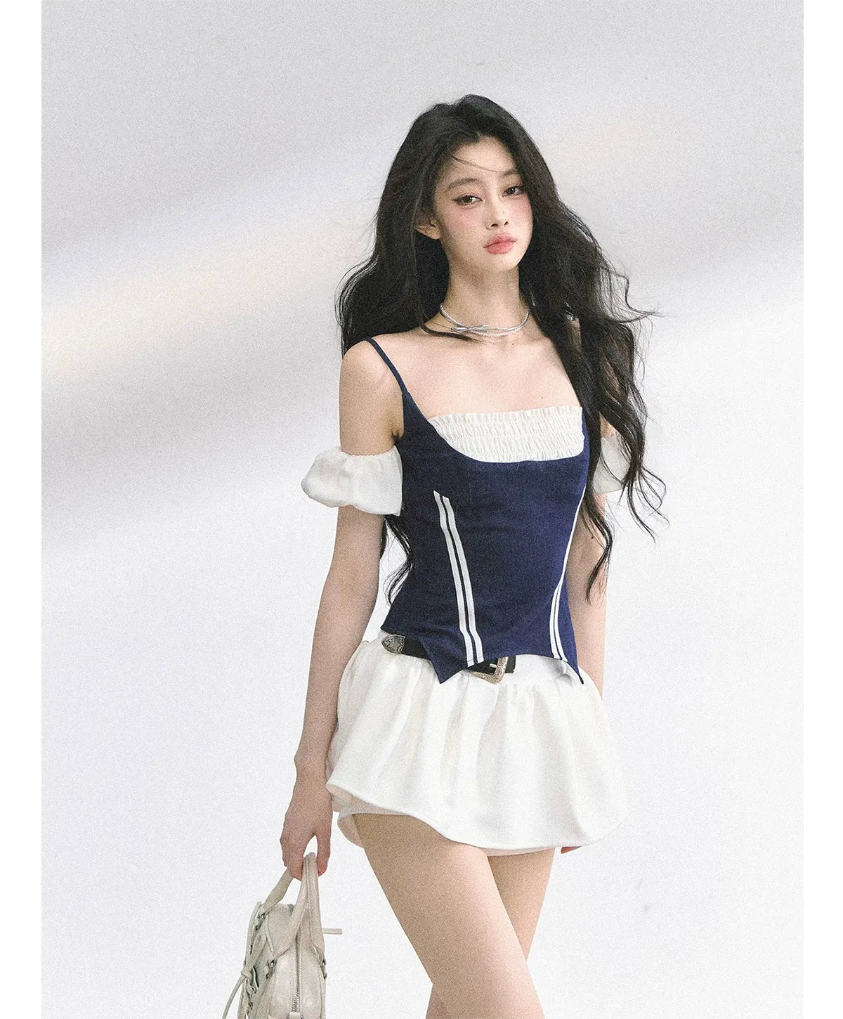 Corset Waist Puff Top
