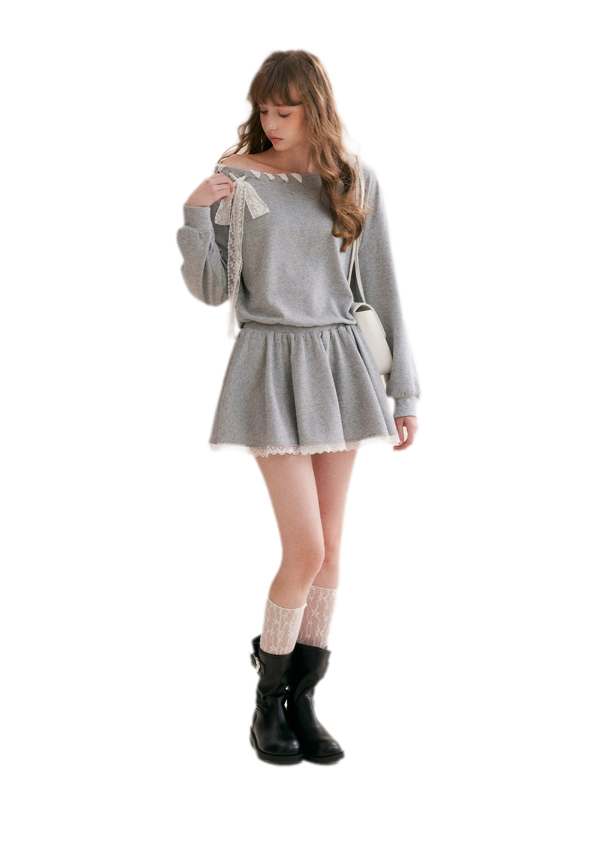 Lace Trim Off-Shoulder Dress