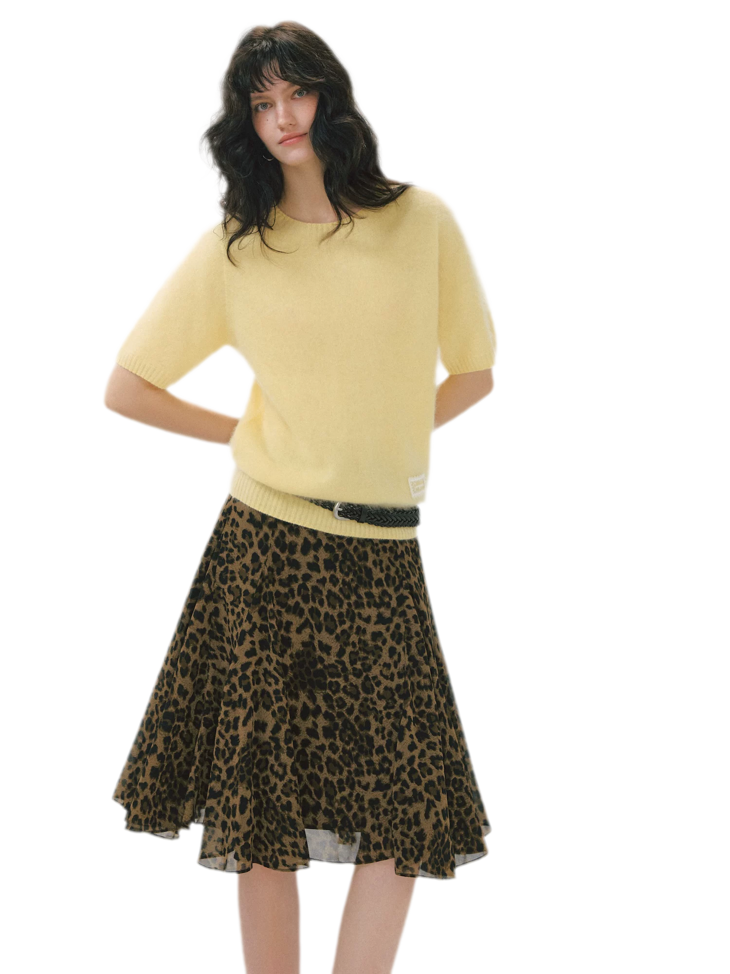 Fuzzy Knit Short Sleeve Sweater
