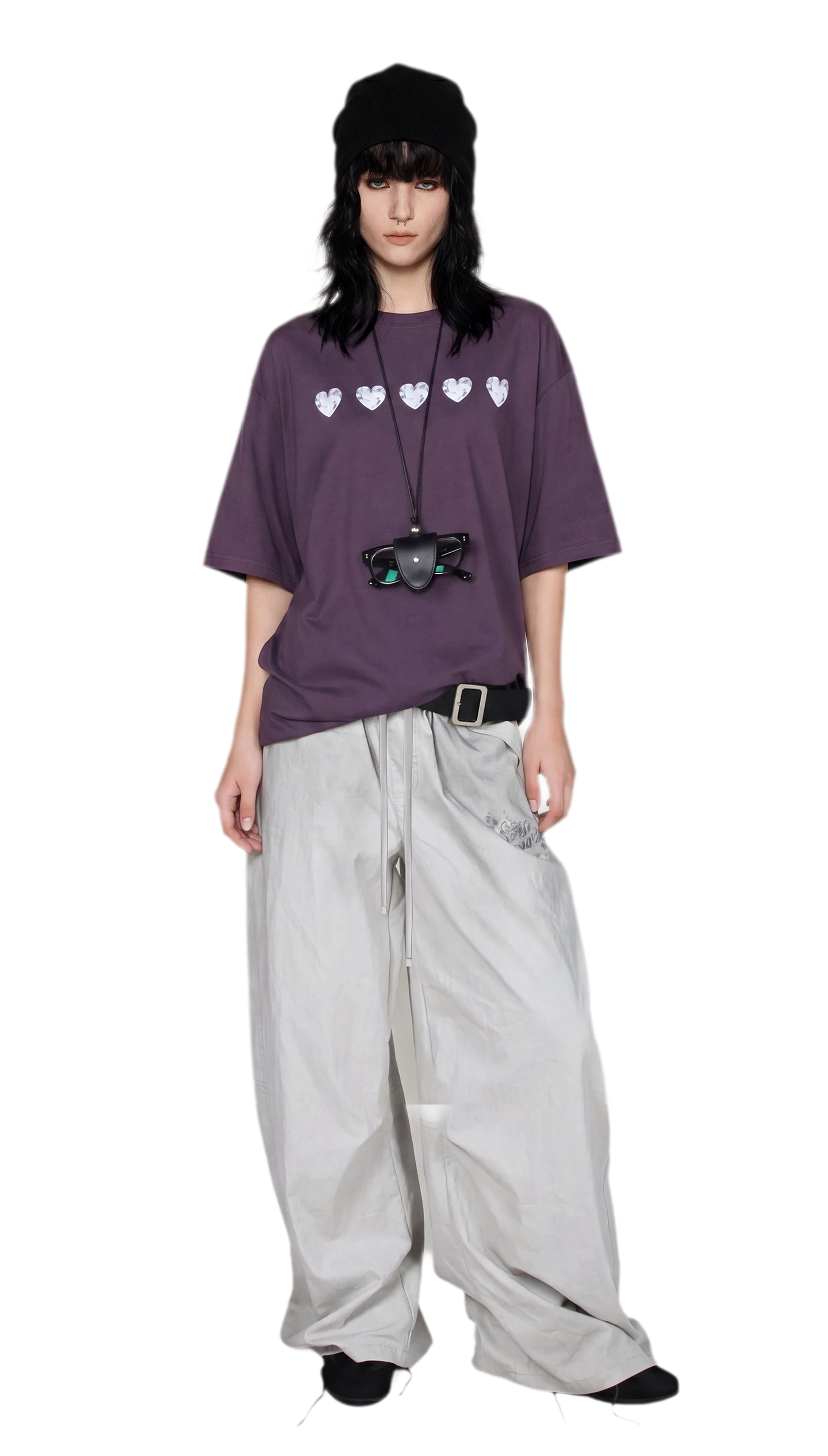 Silver Print Oversized T-Shirt