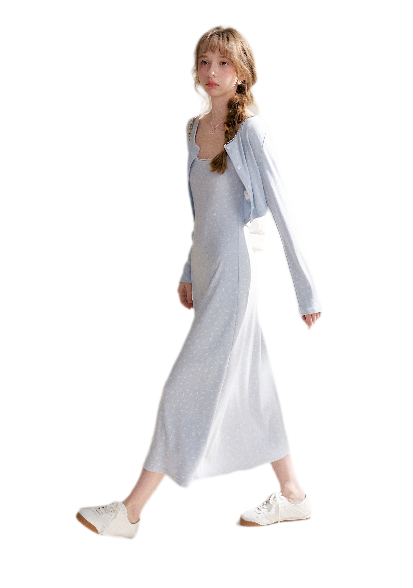 Rose Knit Cardigan Dress