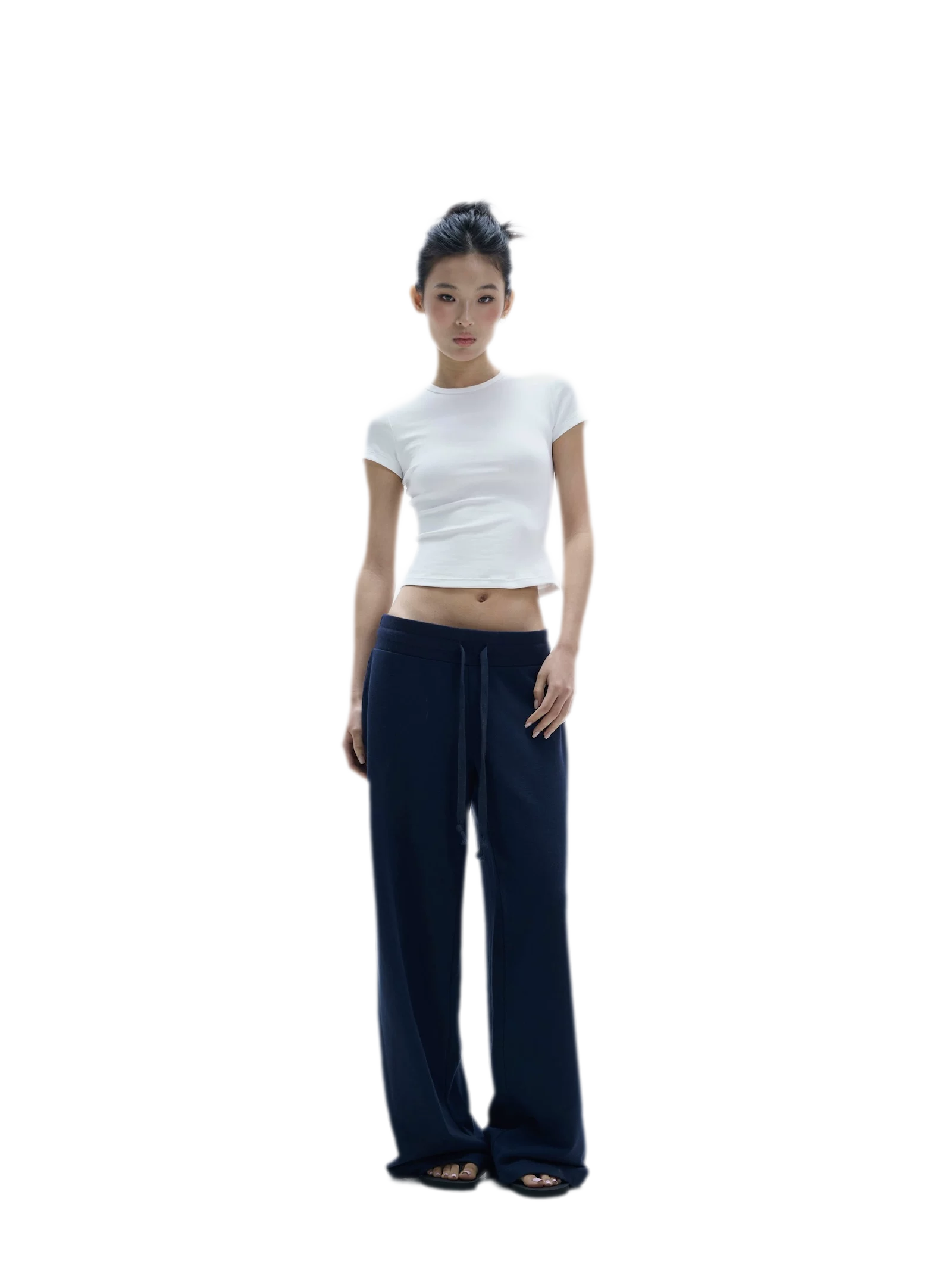 Wide-Leg Drawstring Sweatpants