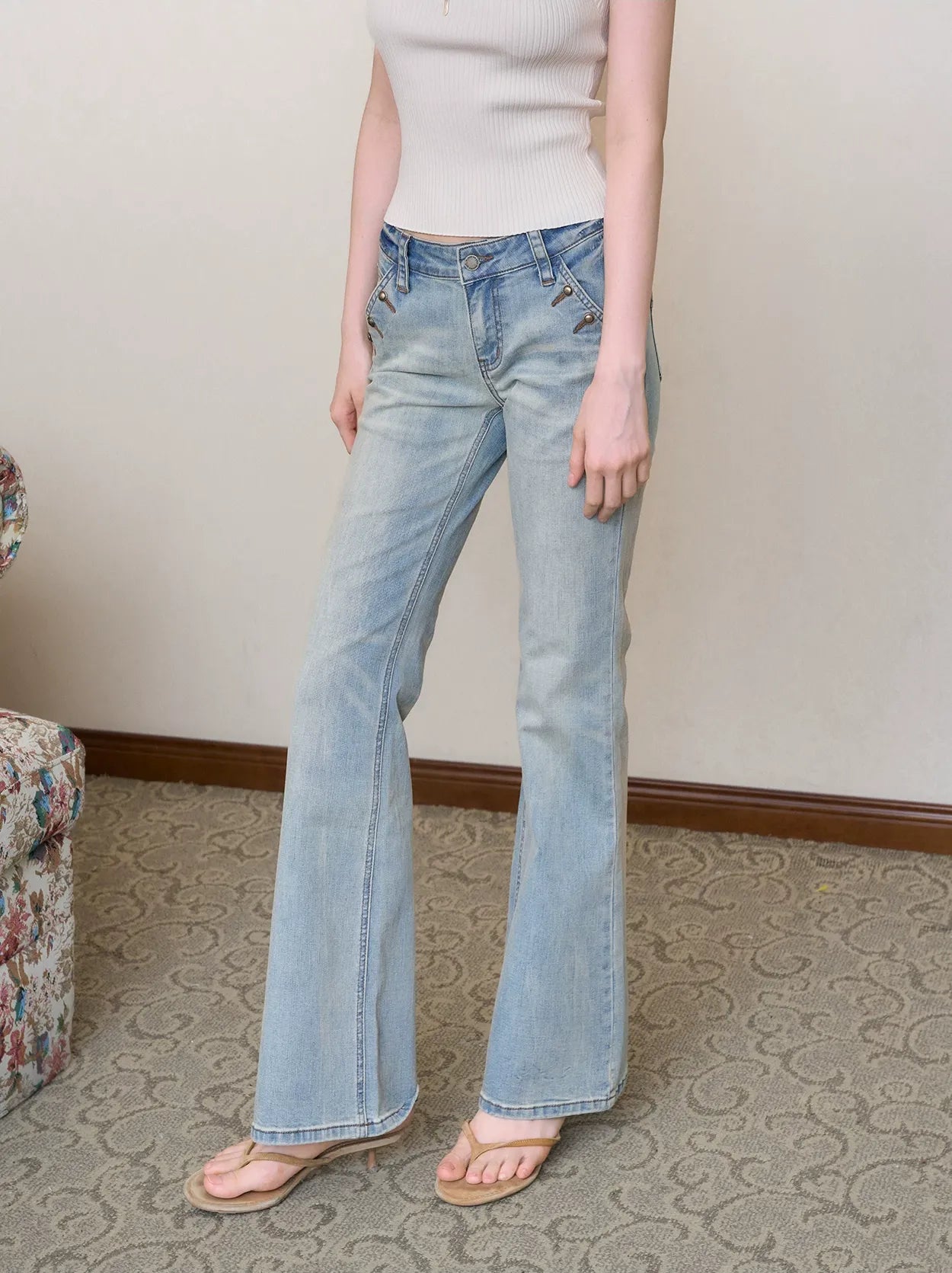 Vintage Low Rise Flare Jeans
