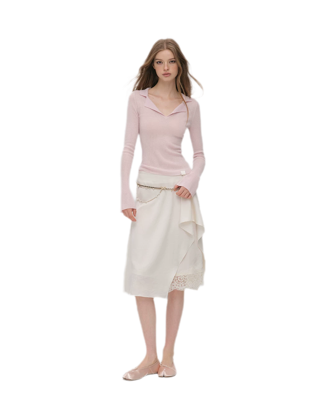 Silky Draped A-Line Skirt