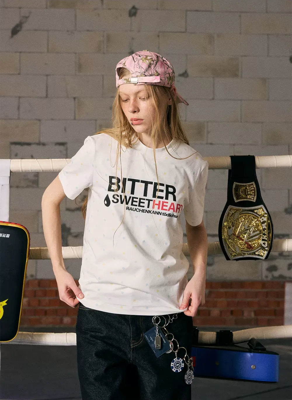 Colorful Polka-Dot Fitted T-Shirt