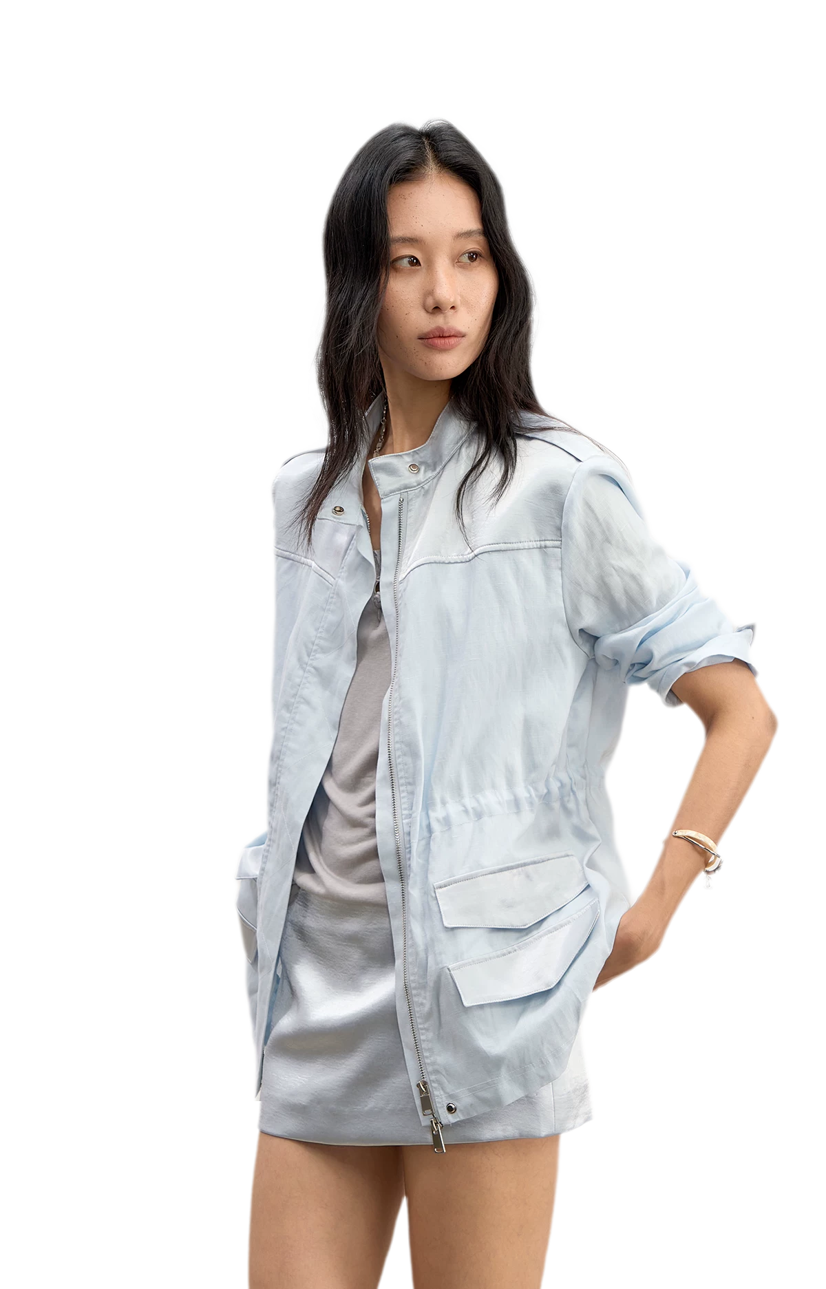 Linen Blend Quilted Hunter Coat