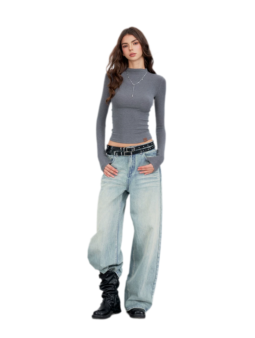 PU Double-Track Rivet Belt