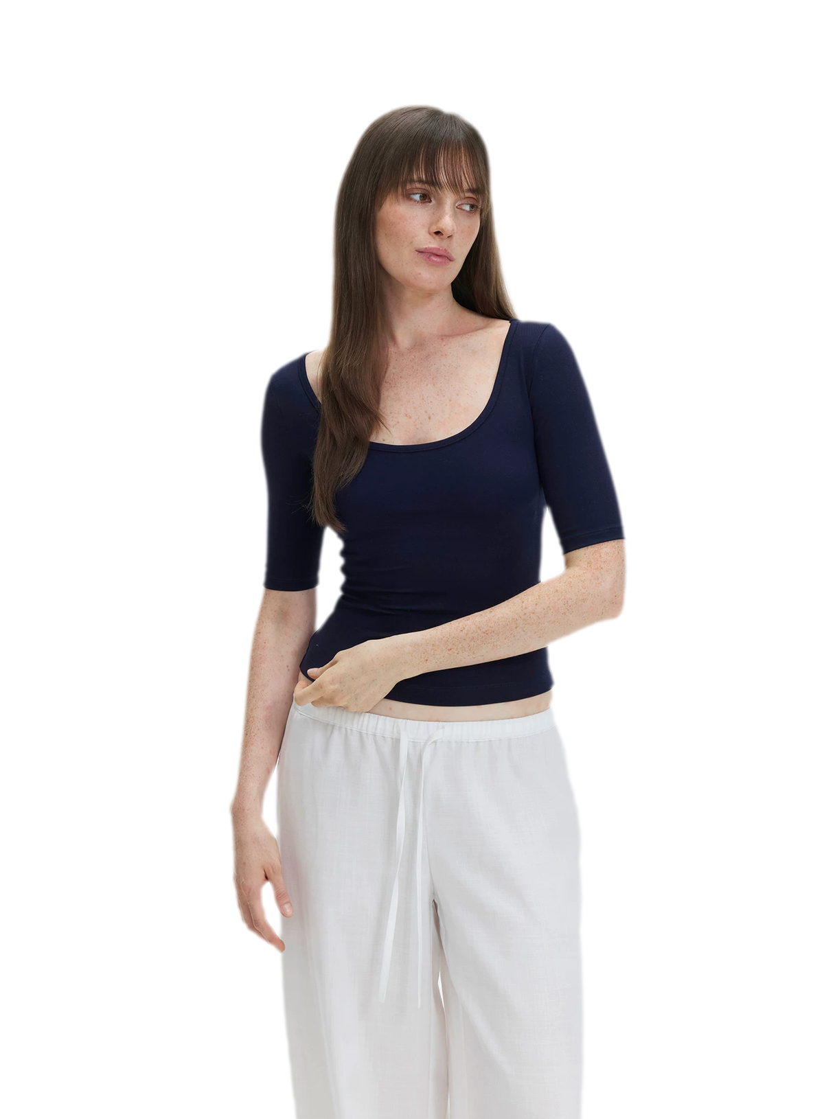 Soft U-Neck Slim-Fit T-Shirt