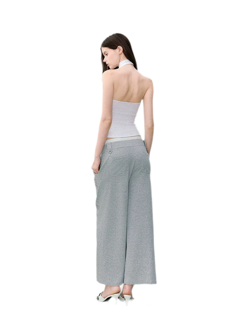 Printed Bow-Tie Halter Cropped Vest