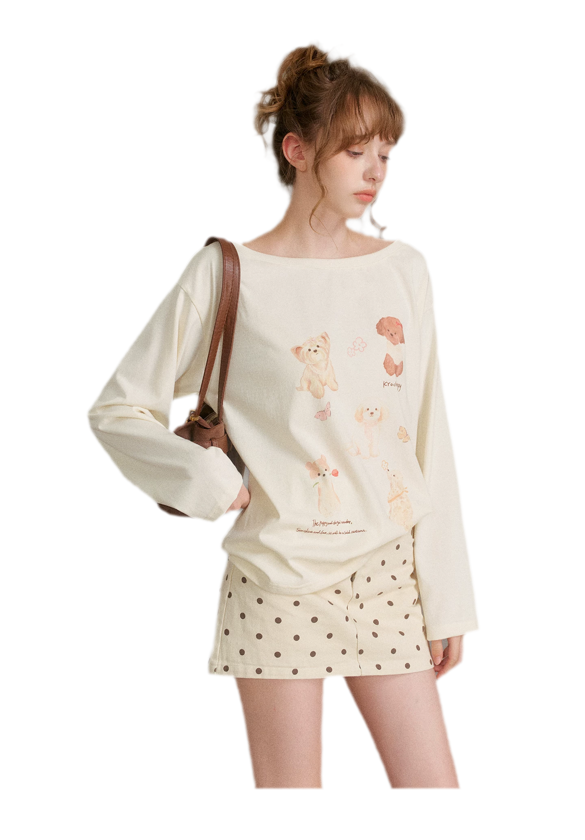 Hand-Drawn Puppy Print T-Shirt