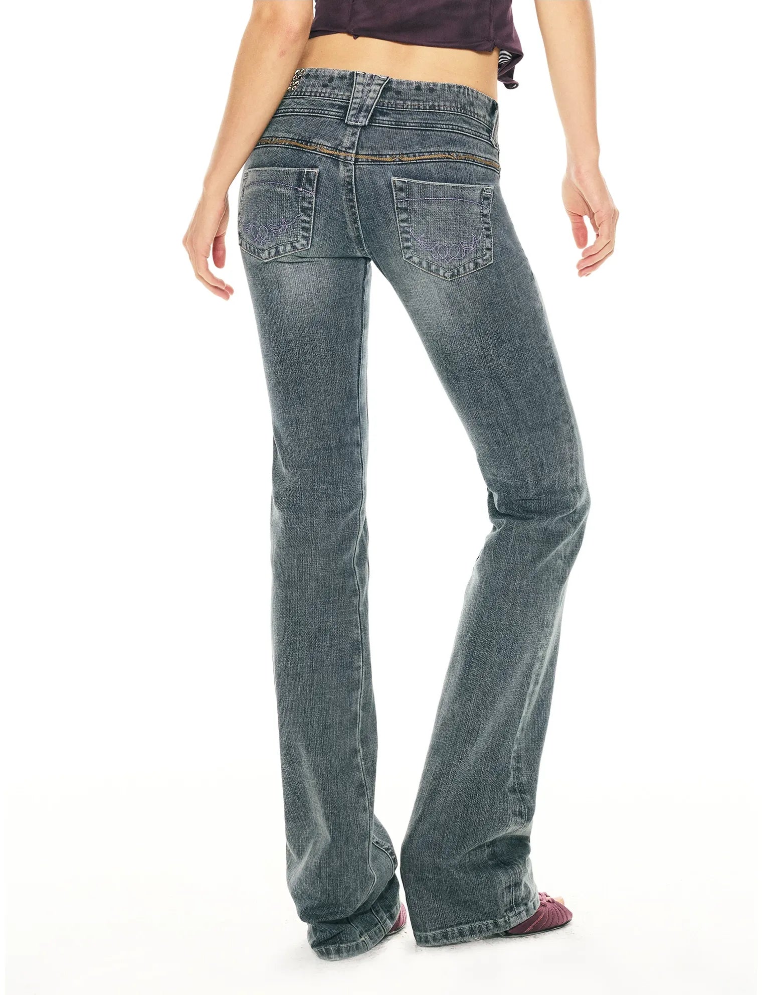 Vintage Washed Blue Denim Pants