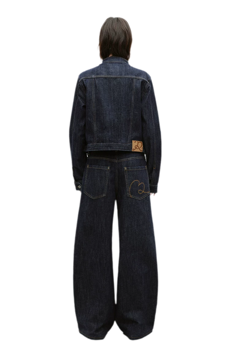 Redline Cropped Raw Denim Jacket