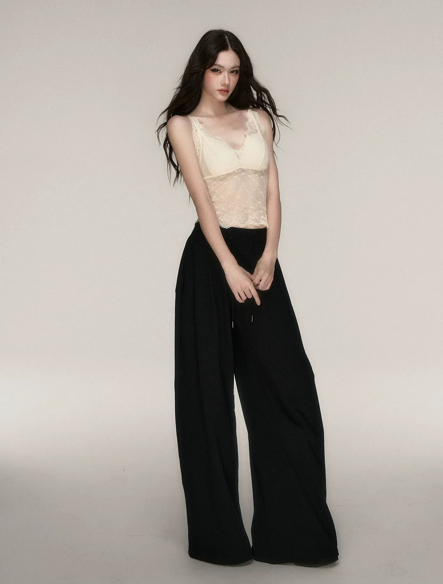 Elastic Lace Trim Camisole