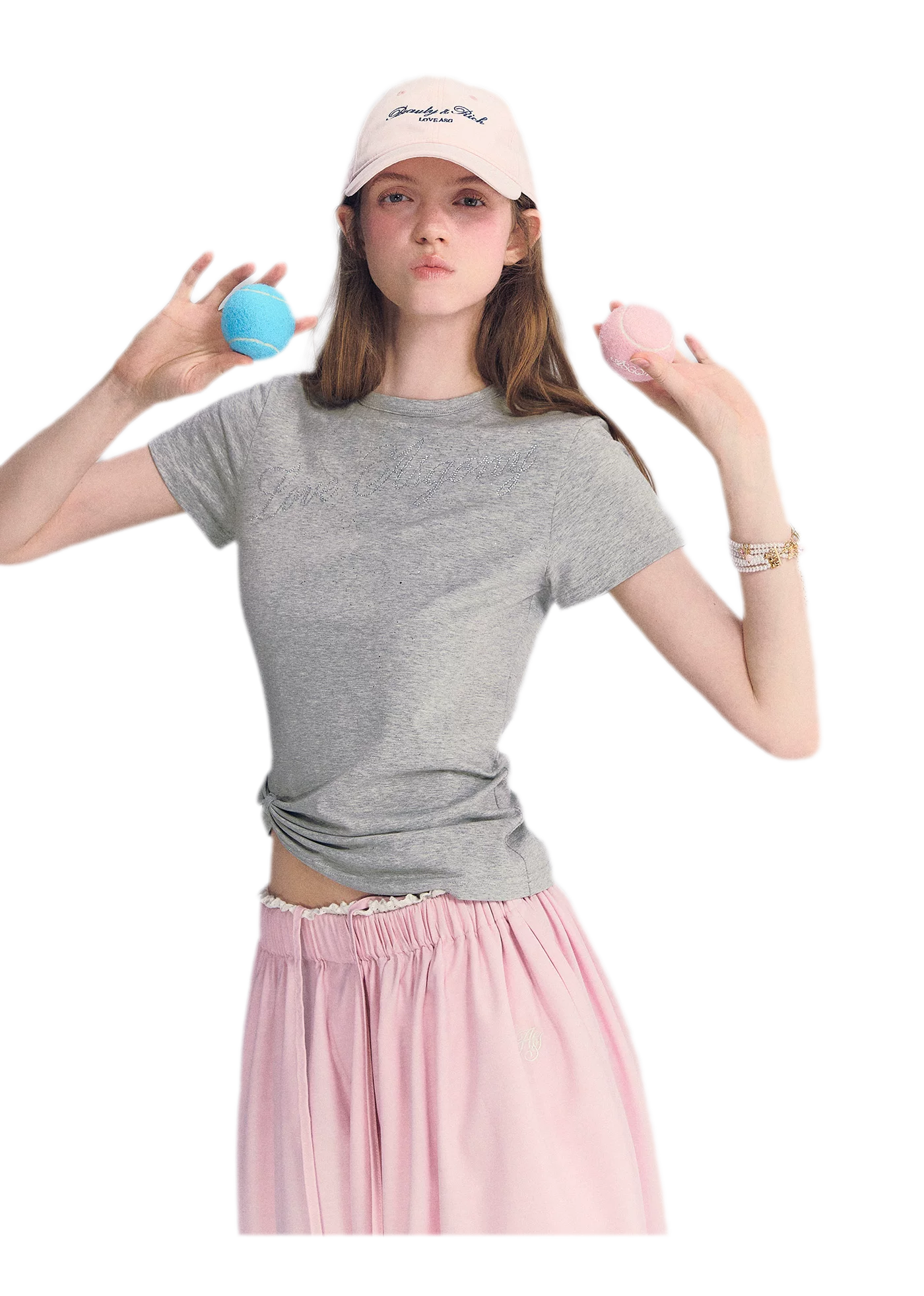 Rhinestone Twisted Hem Tee
