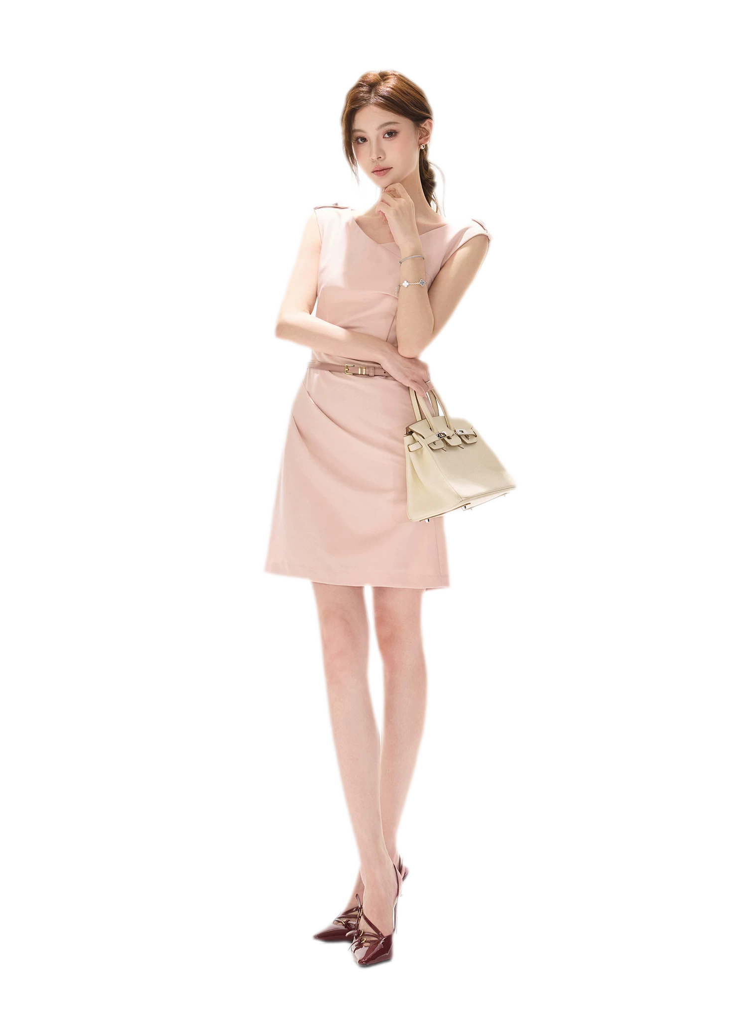 V-Neck Fishtail Mini Dress