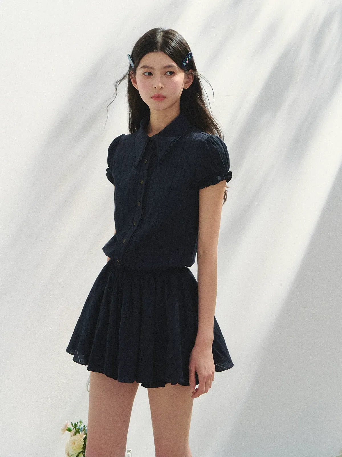 Cotton Waist-Shaping Shirt Dress