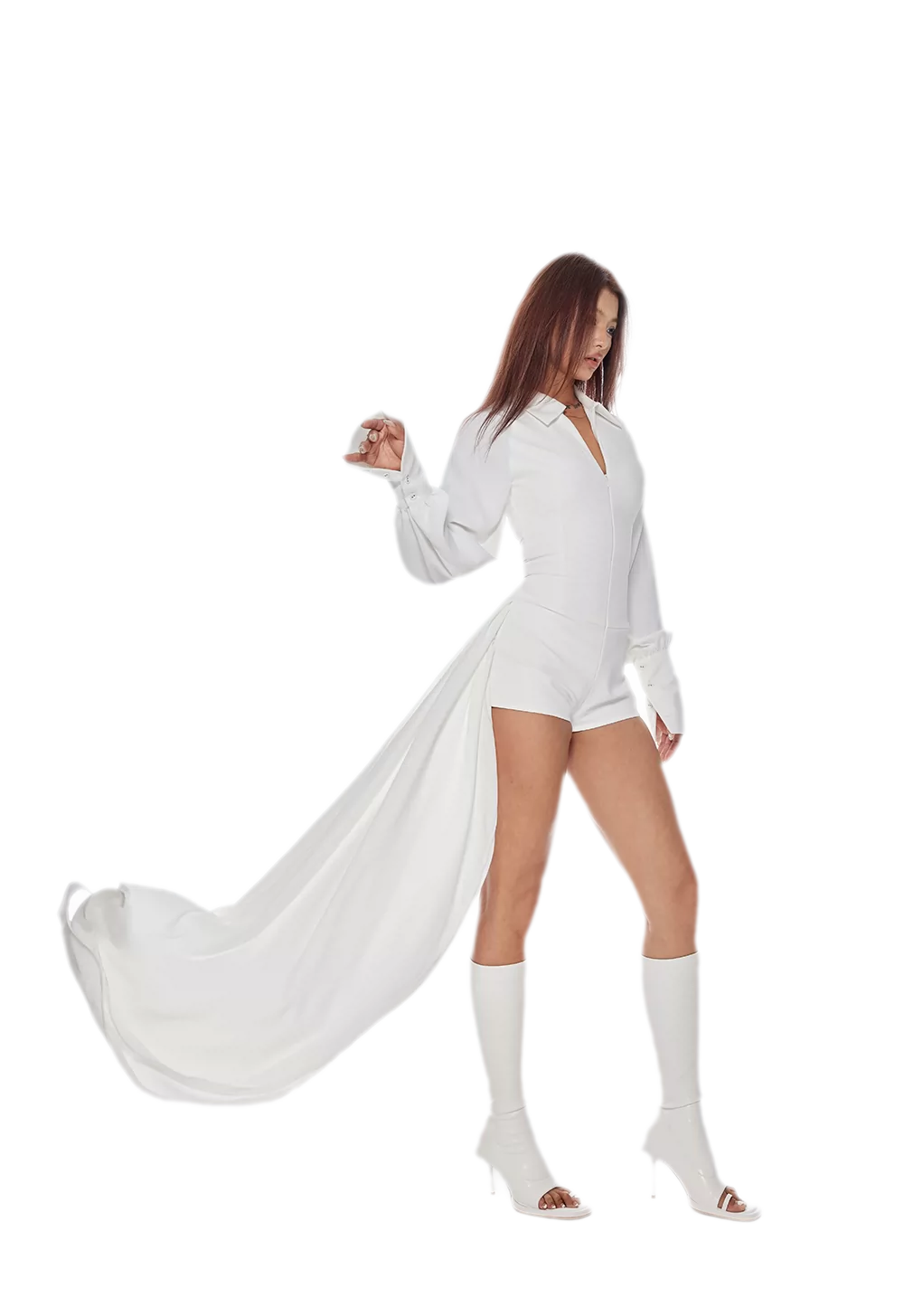 Draped Zipper Shirt Dress