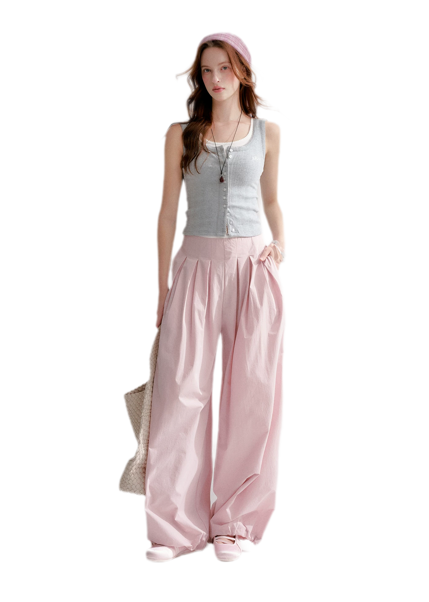 Lightweight Pleated Balloon Pants