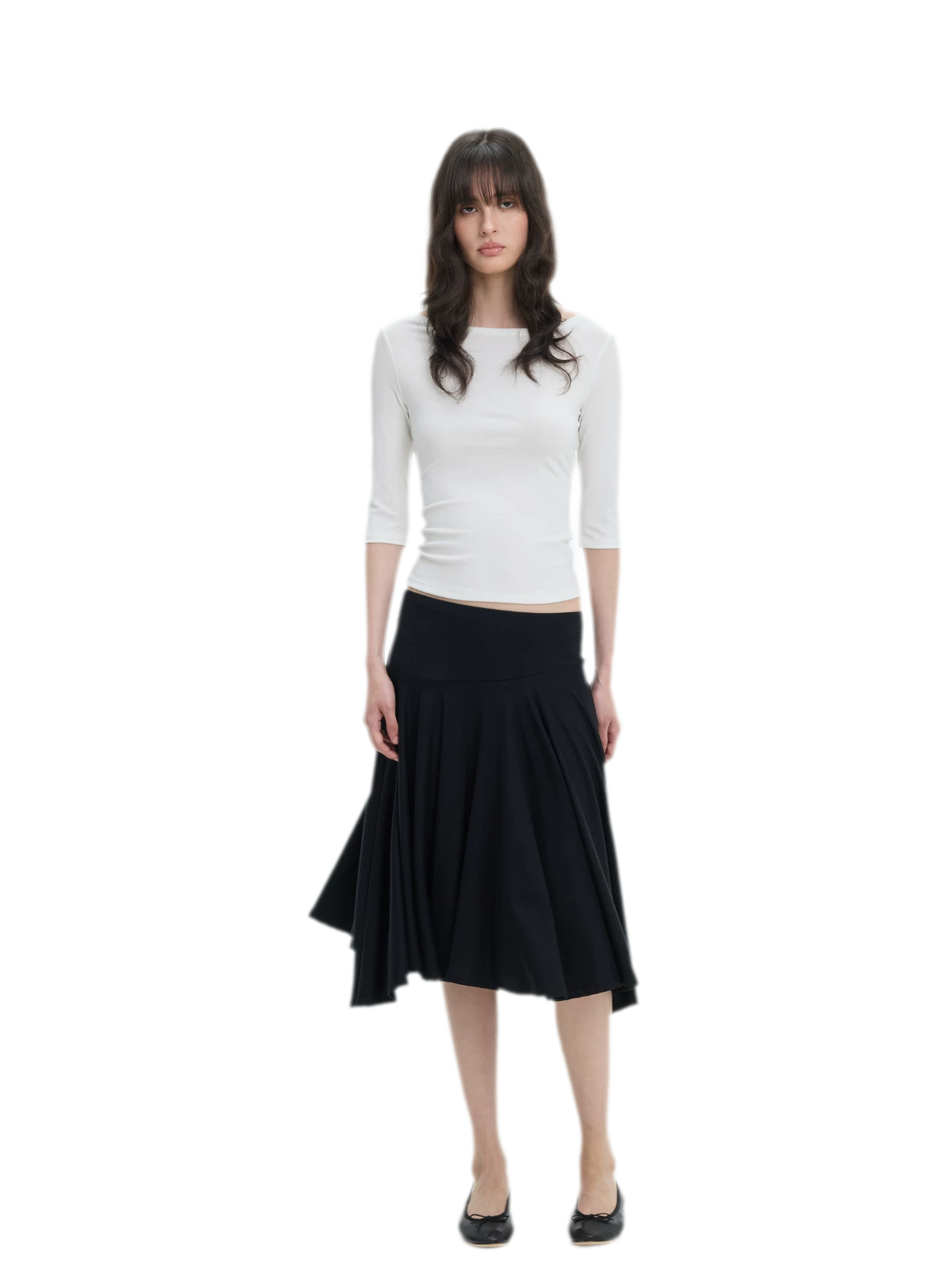 Lyocell Boat Neck Knit Top