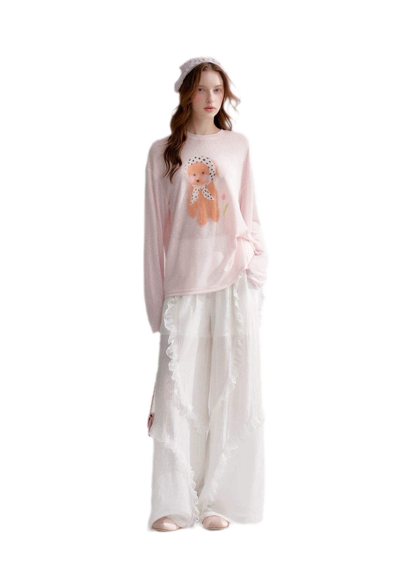 Lyocell Puppy Print Tee