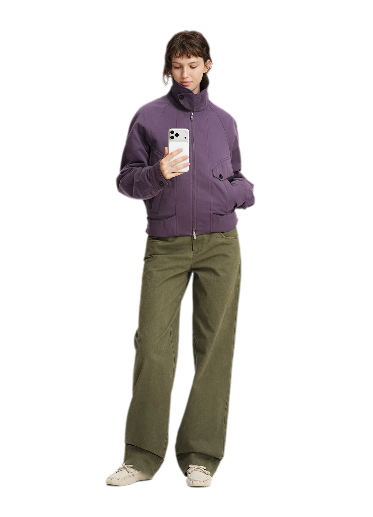 Veste utilitaire courte en coton
