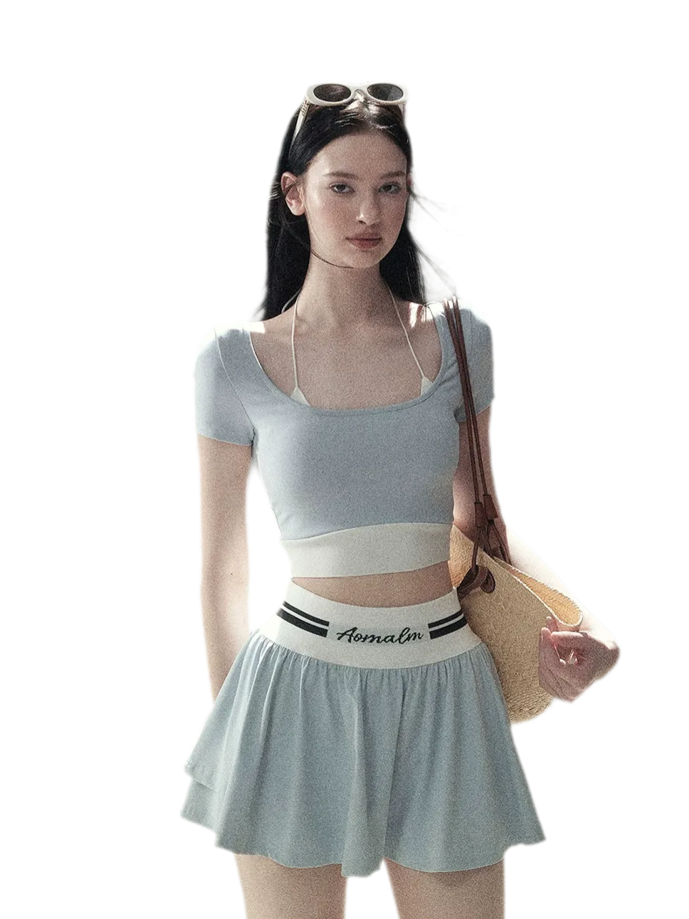 Contrast Layered Tennis Skort Set