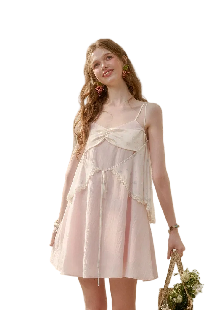 Cream Cotton Chiffon Camisole Dress