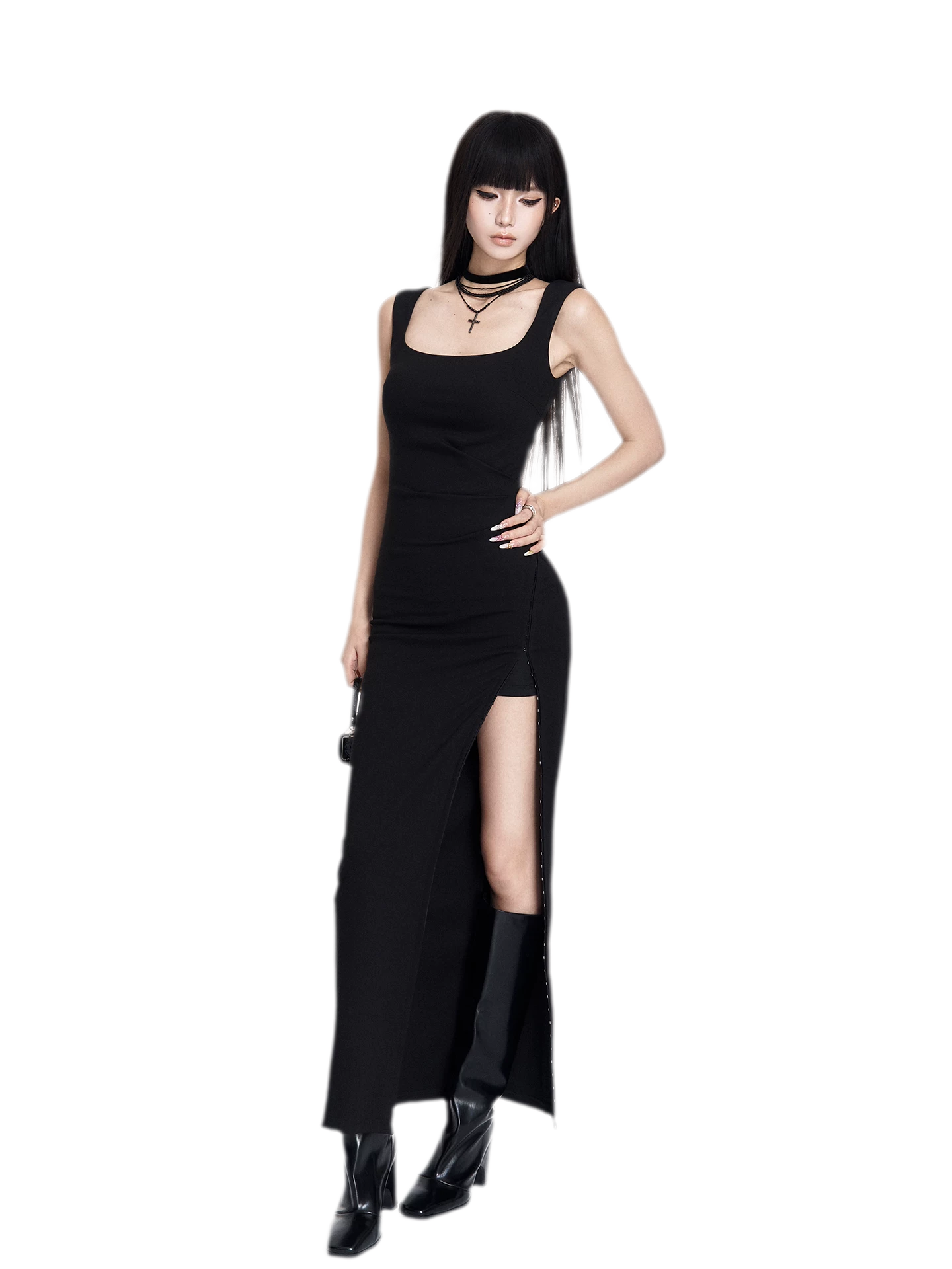 Ruching Strapless Fitted Long Dress