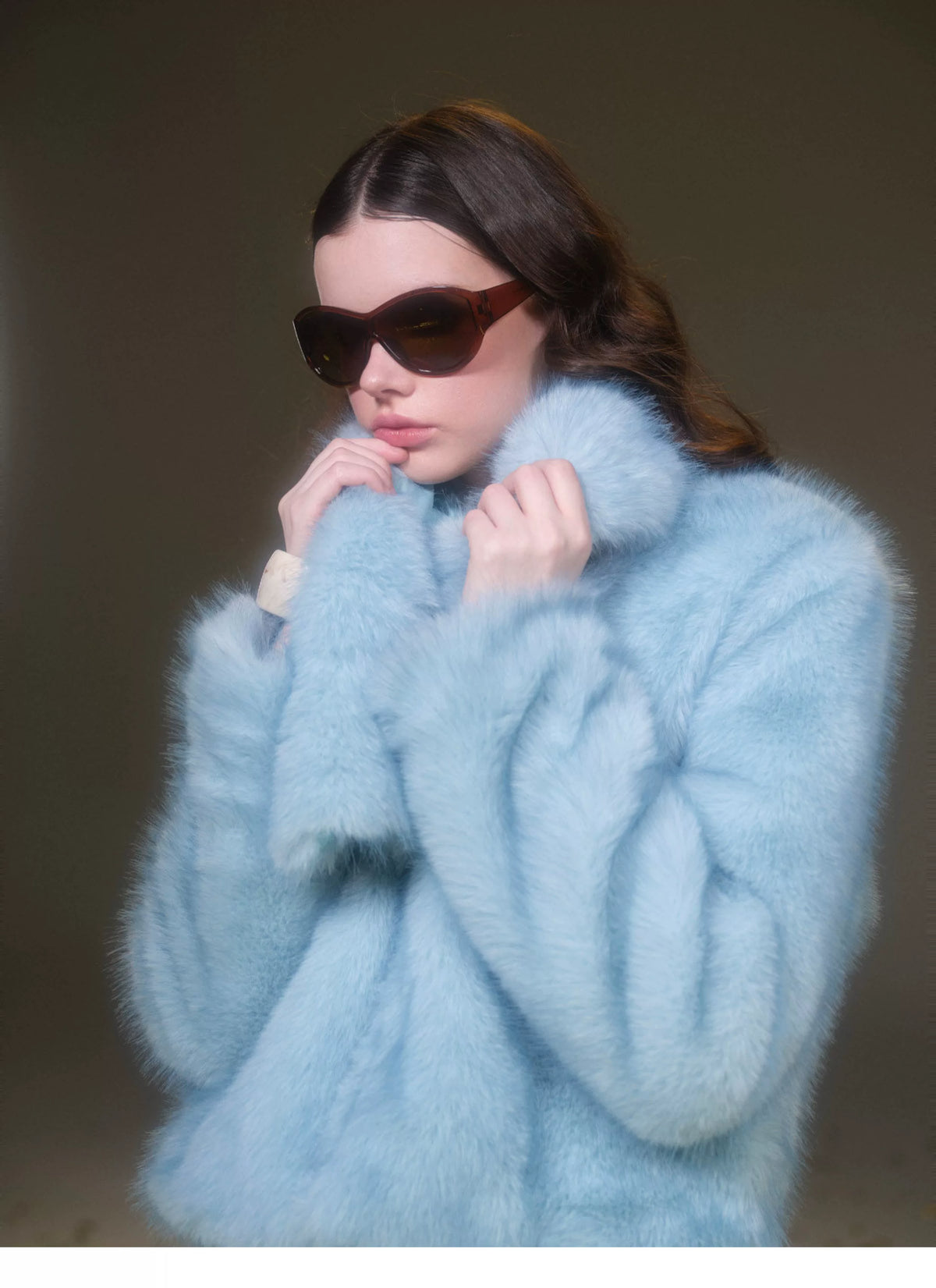 Gradient Faux Fur Winter Jacket