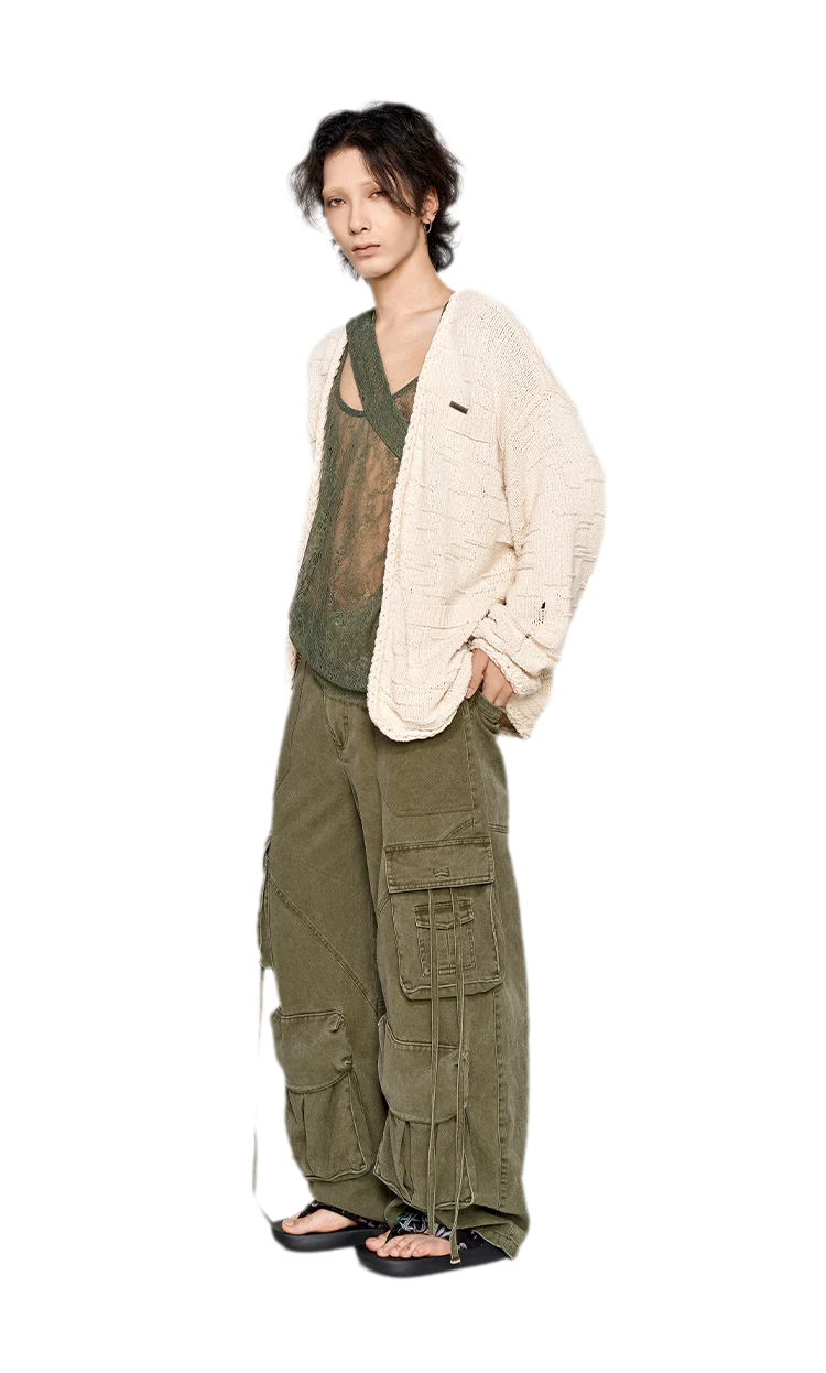 Three-Dimensional Jacquard Cardigan