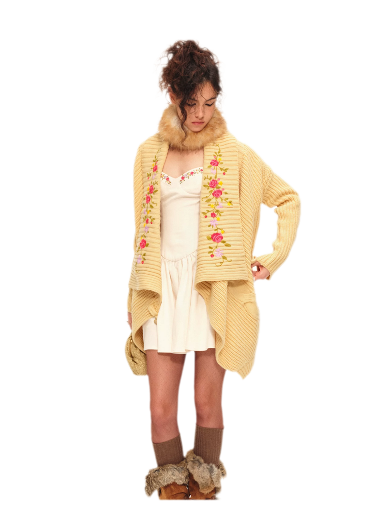 Bộ cardigan dệt kim thêu