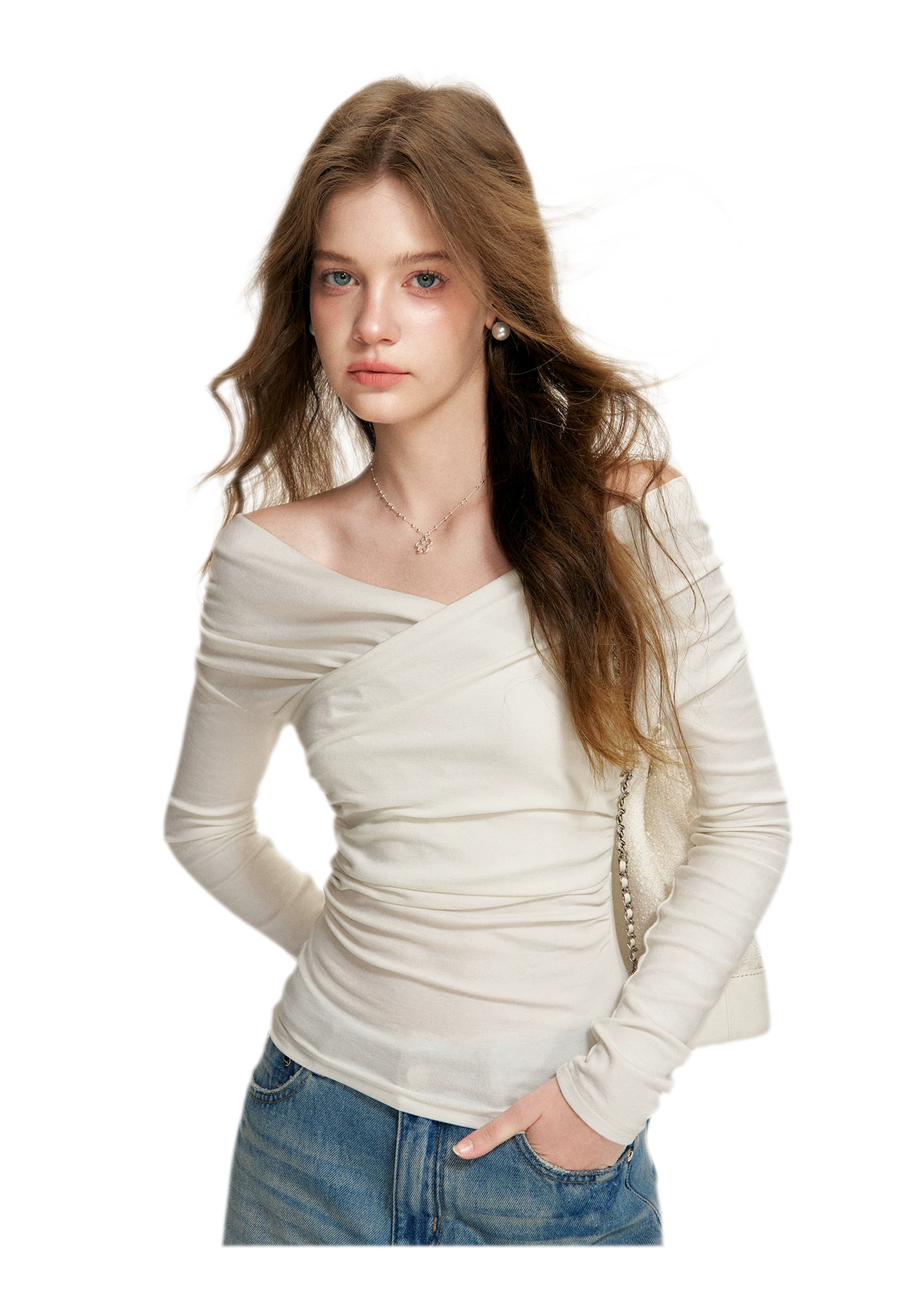 Brushed Off-Shoulder Knit Top