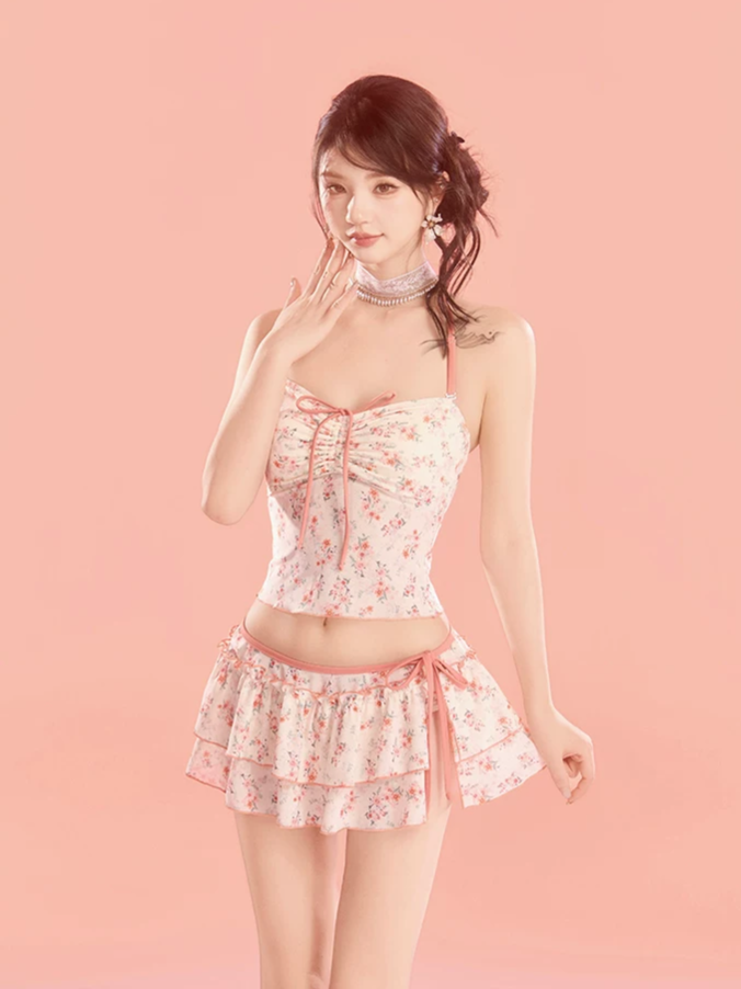 Floral Three-Piece Swim Set