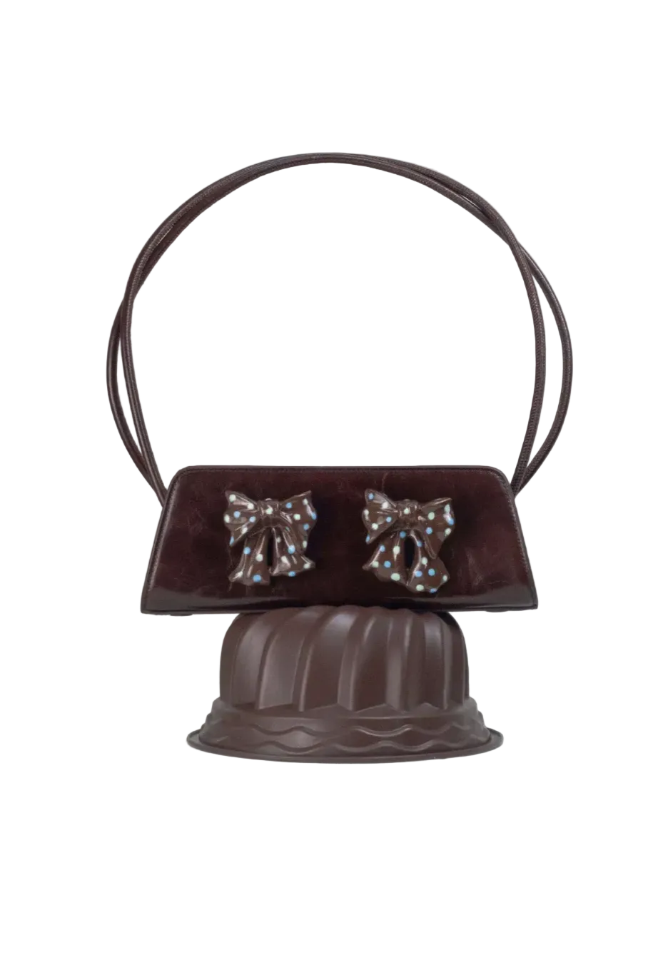 Ceramic Bow Leather Shoulder Bag
