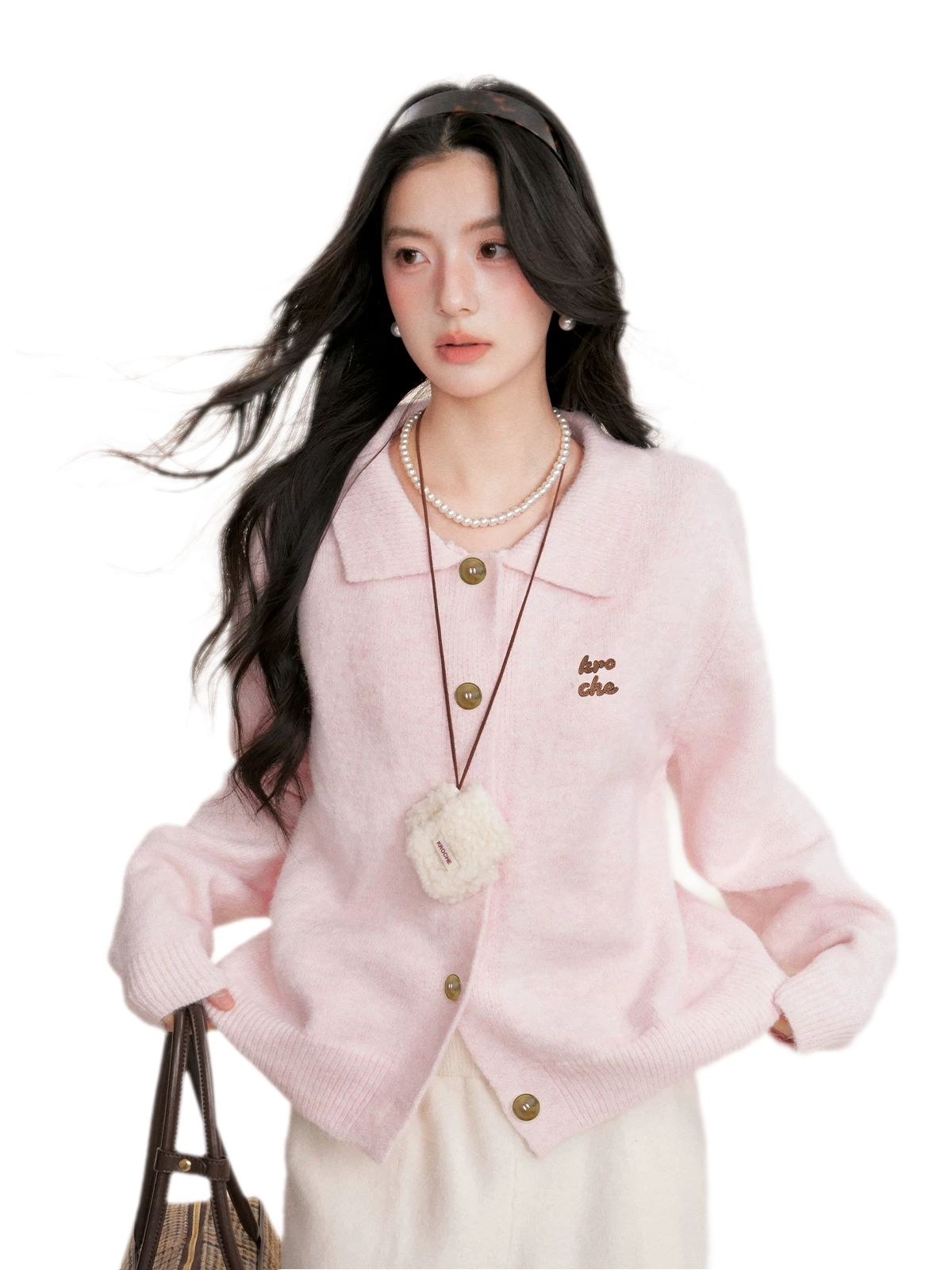 Wool Blend Collared Knit Set