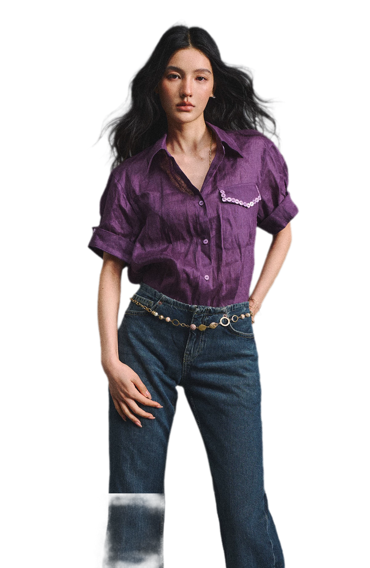 Linen Relaxed Cuff Shirt