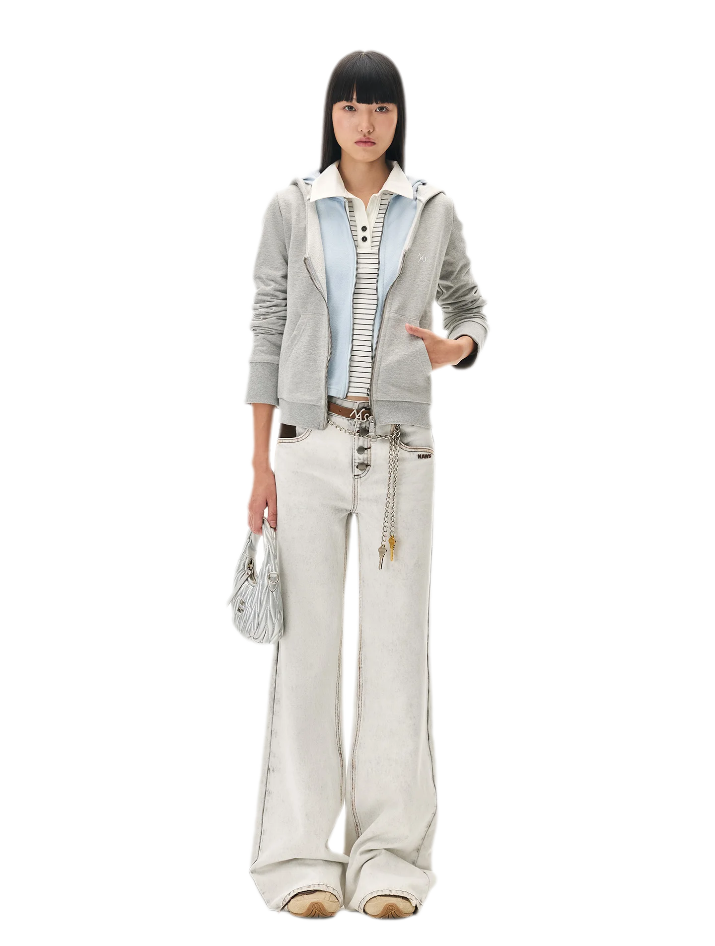 Paneled Faux-Two-Piece Hooded Sweatshirt