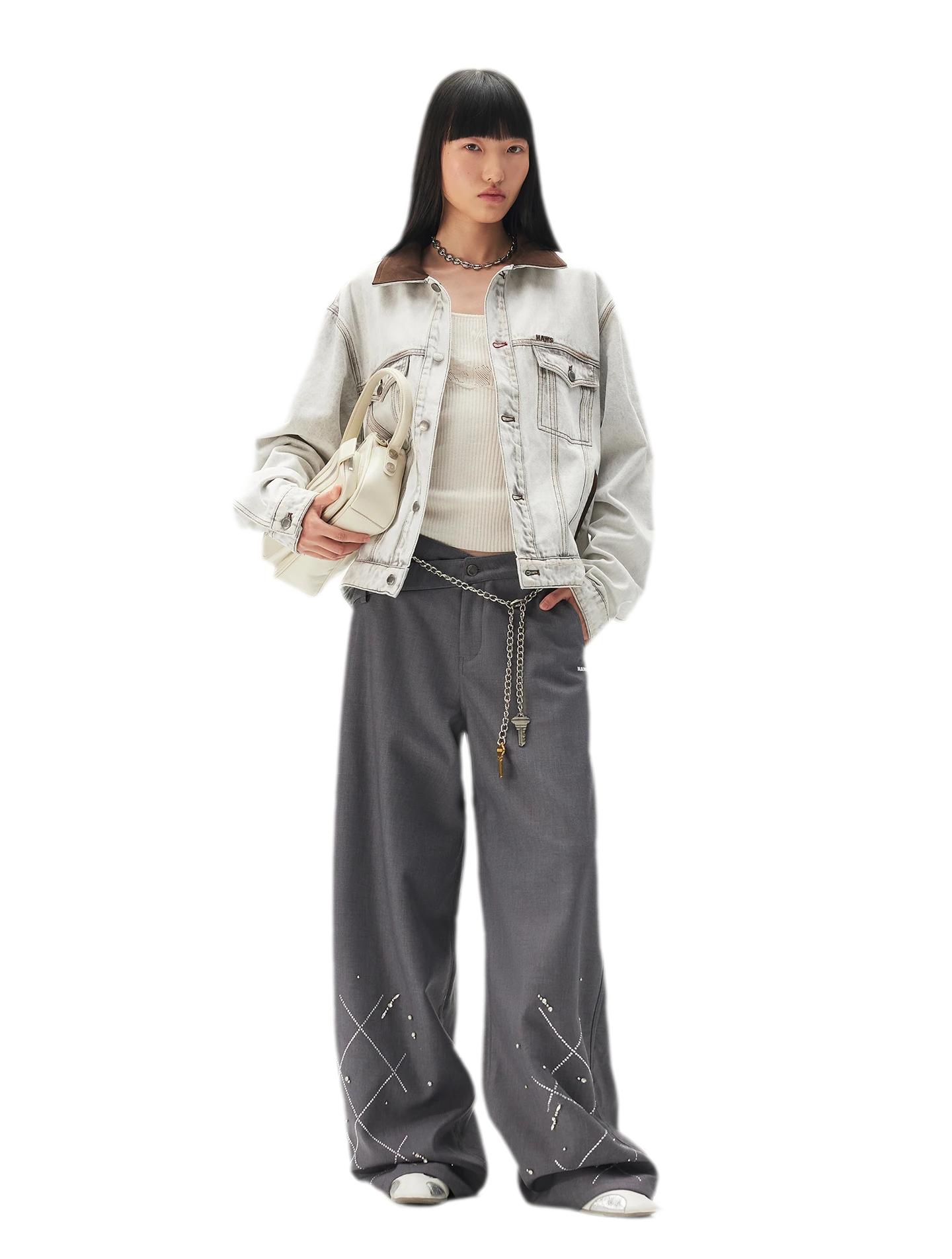Asymmetric Wide-Leg Pants