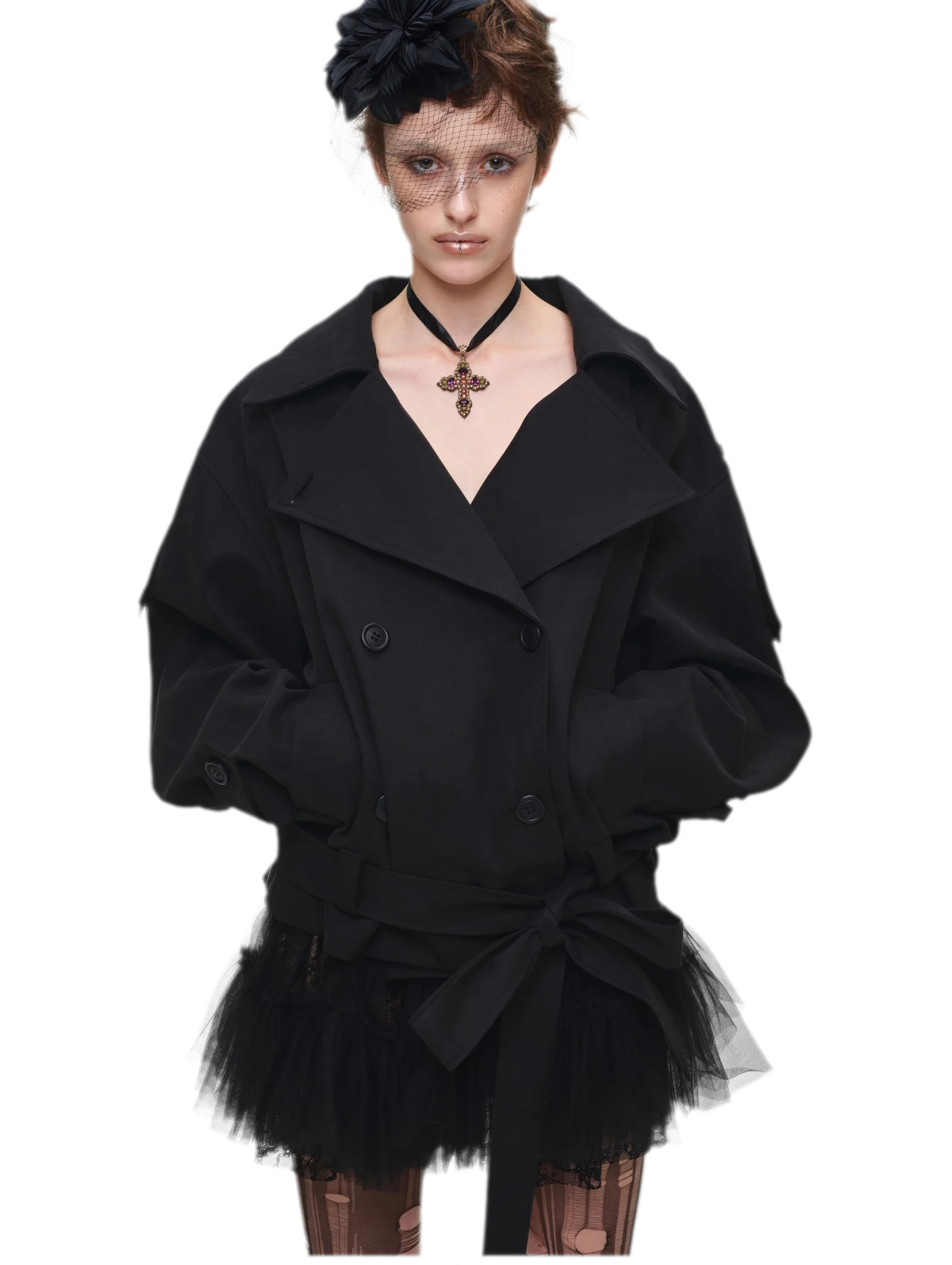 Double-Breasted Belted Trench Coat