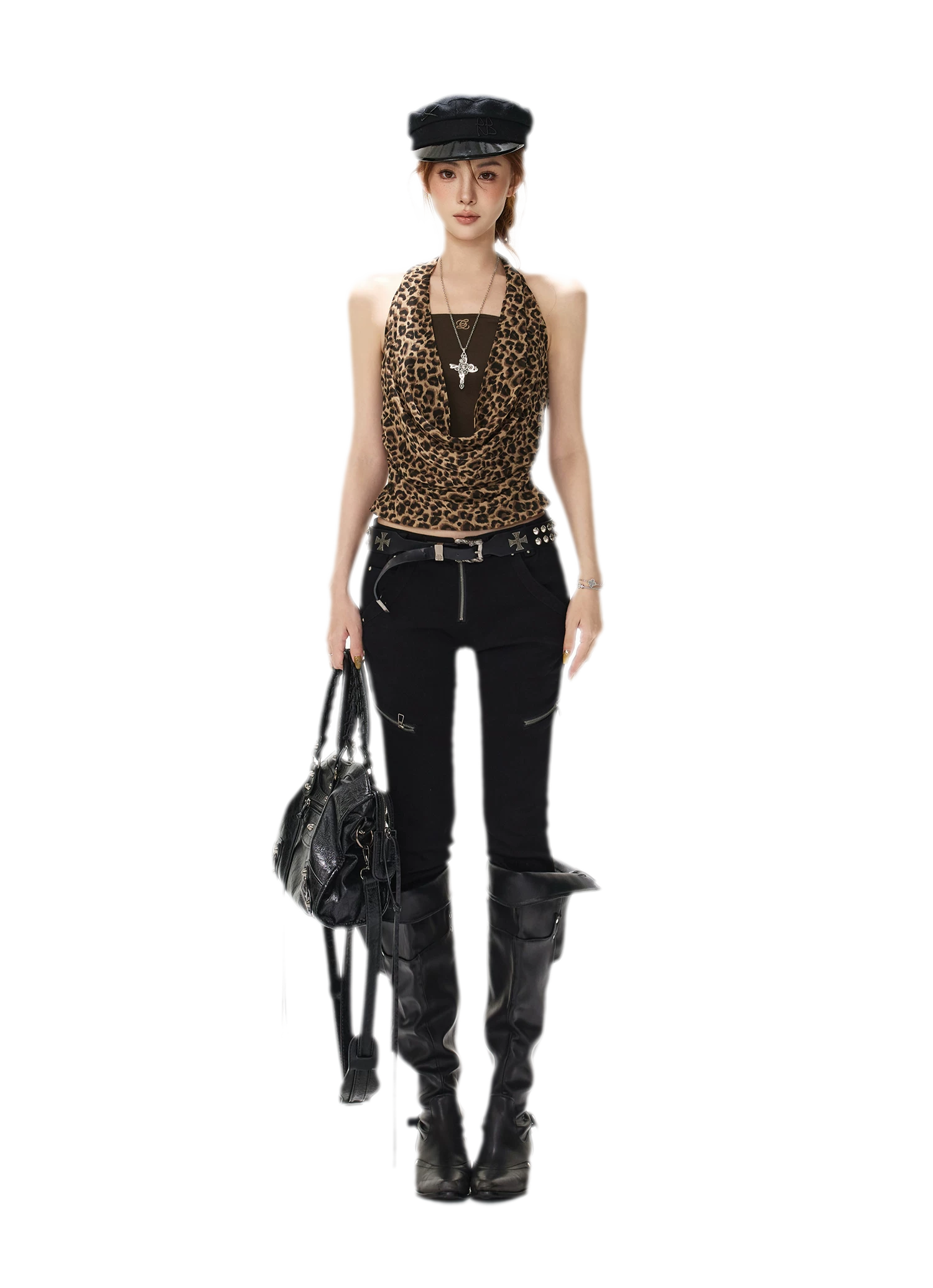 Leopard Sheer Halter Top