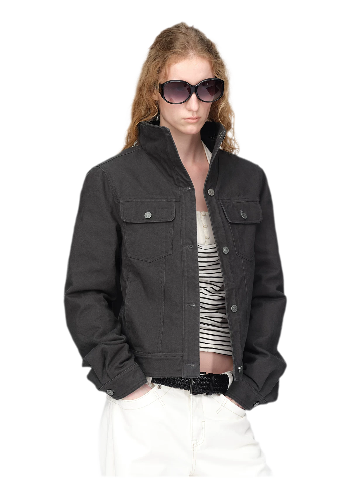 Vintage-gewaschene wattierte Utility-Jacke