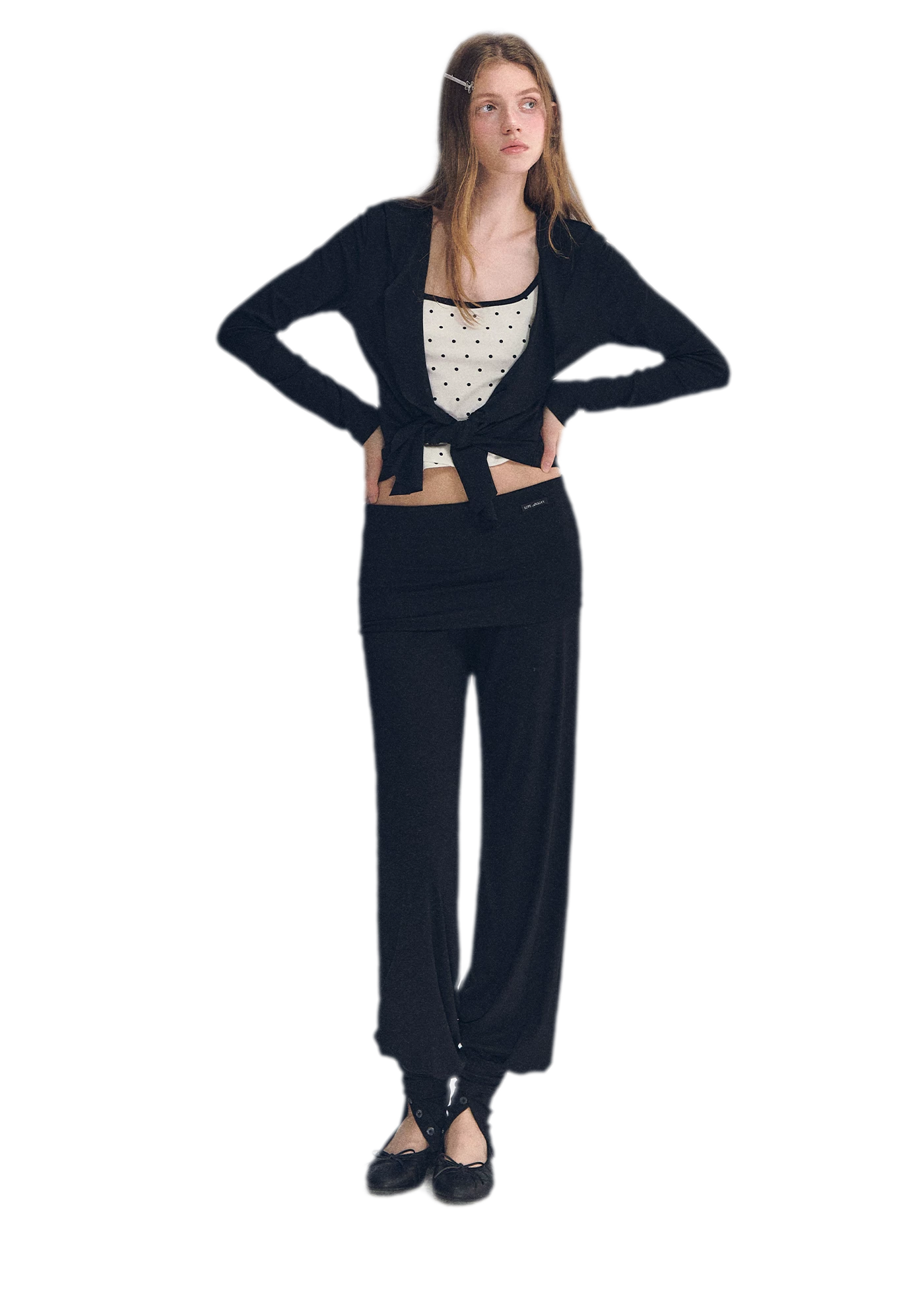 Ruffled Drape Knit Set
