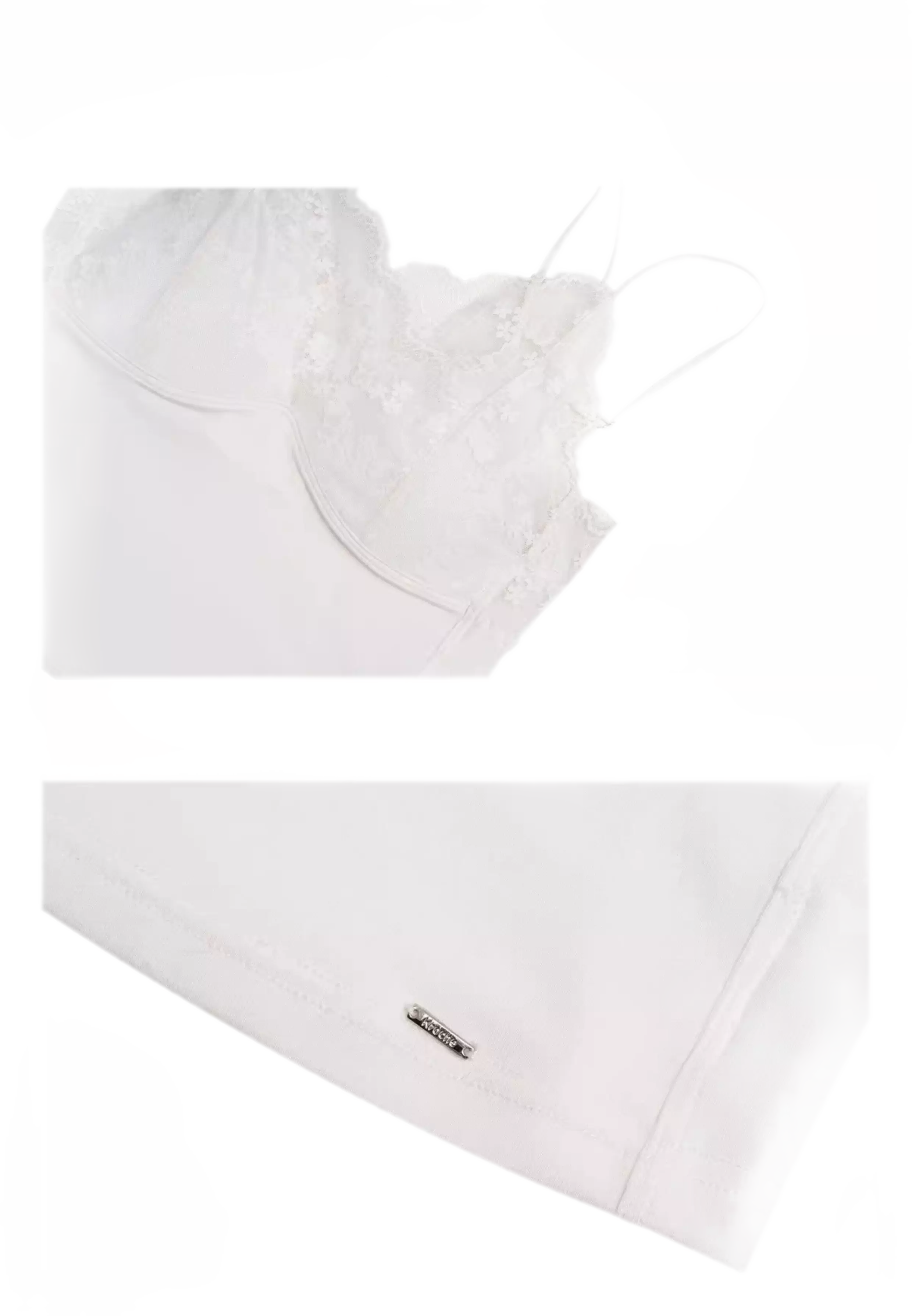 Organza Lace Ruffle Sleeveless Top