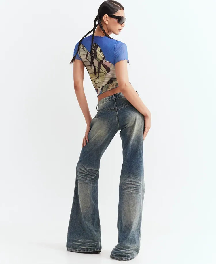 Mesh Ruffle Fit Tee
