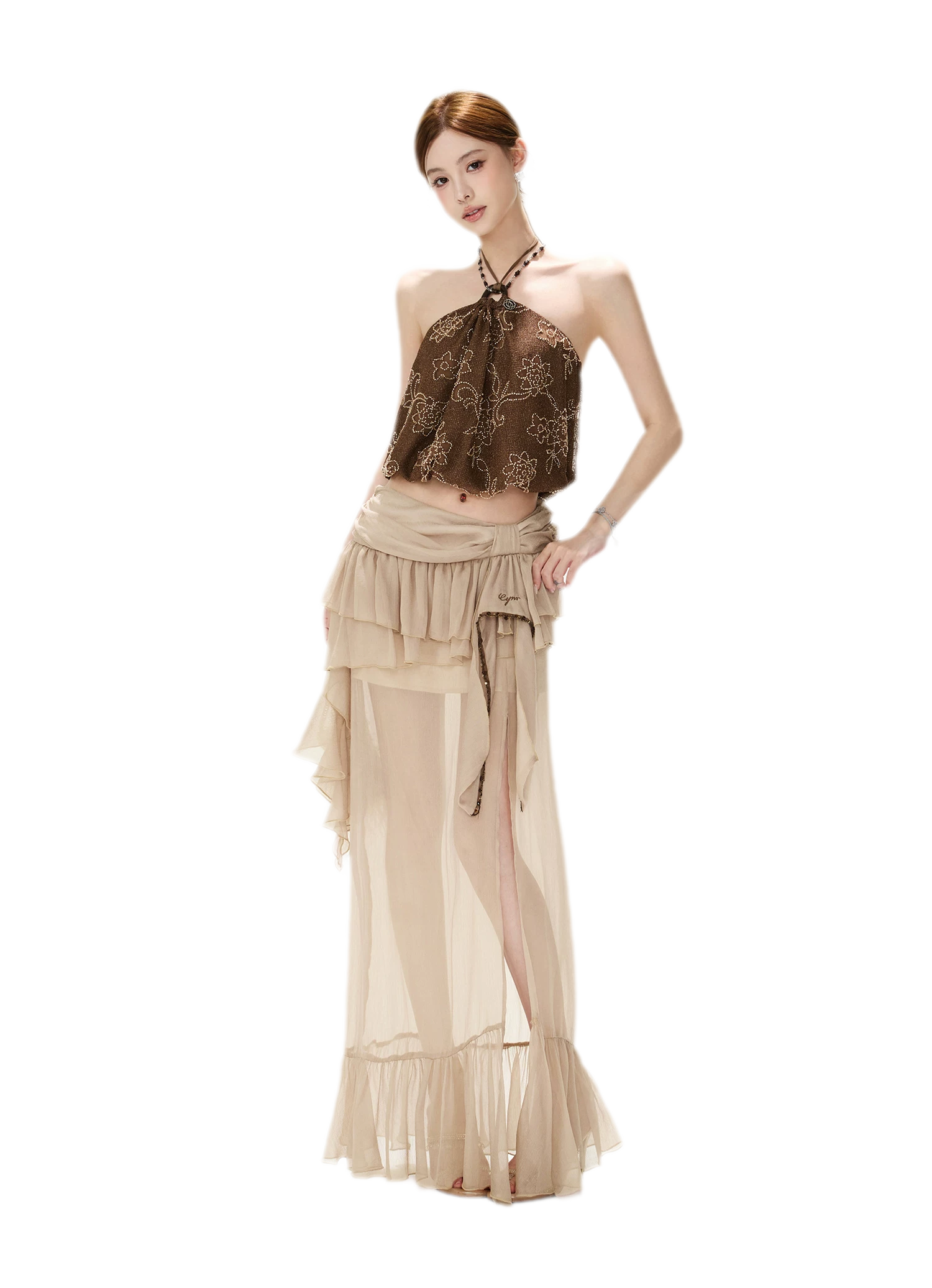 CYNR Beaded Halter Crop Top – view 8