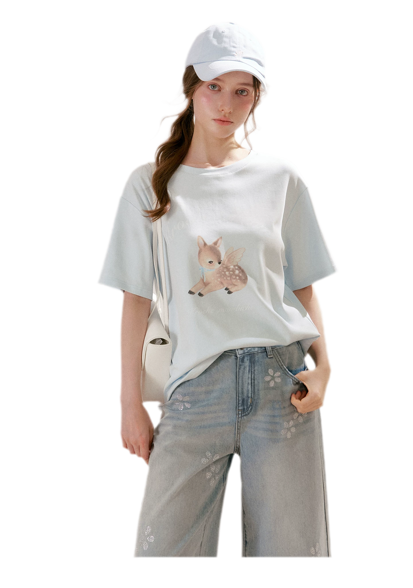 Rhinestone Floral Denim Culottes