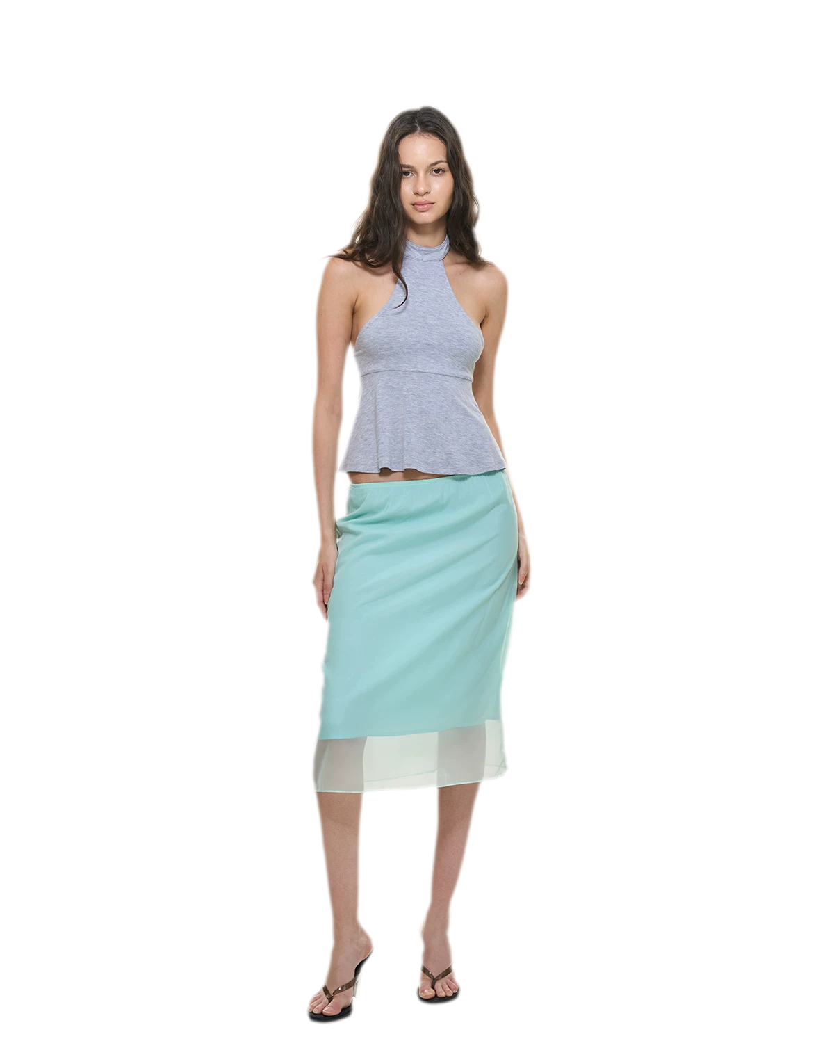 Modal Peplum Halter Top