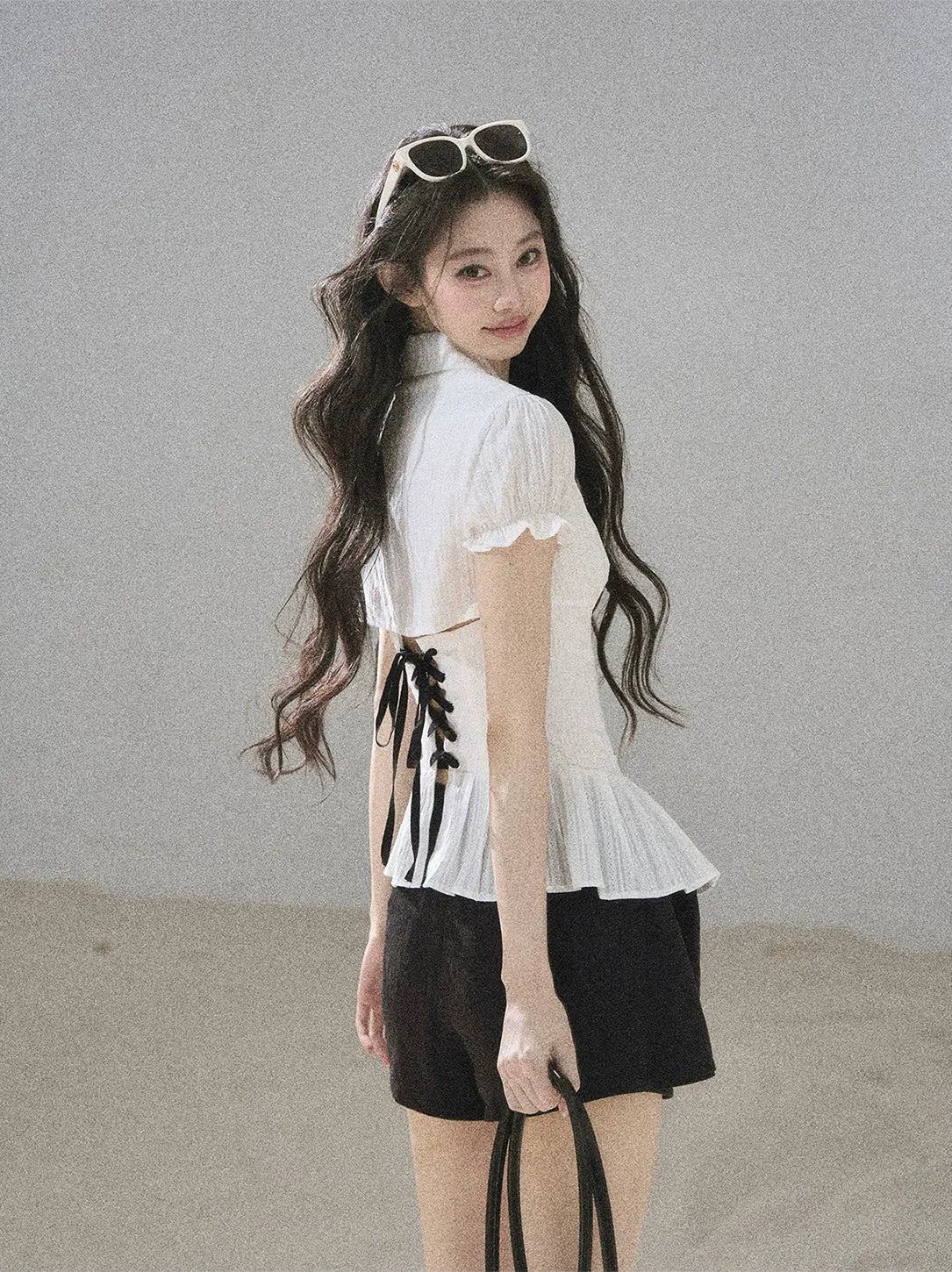 Textured Puff Sleeve Blouse