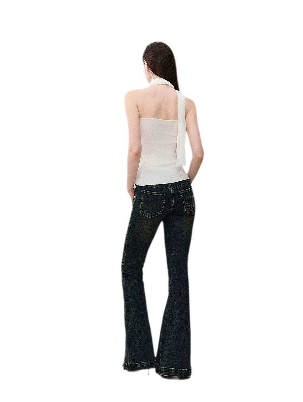 Mesh Scarf-style Tencel Knit Tube Top
